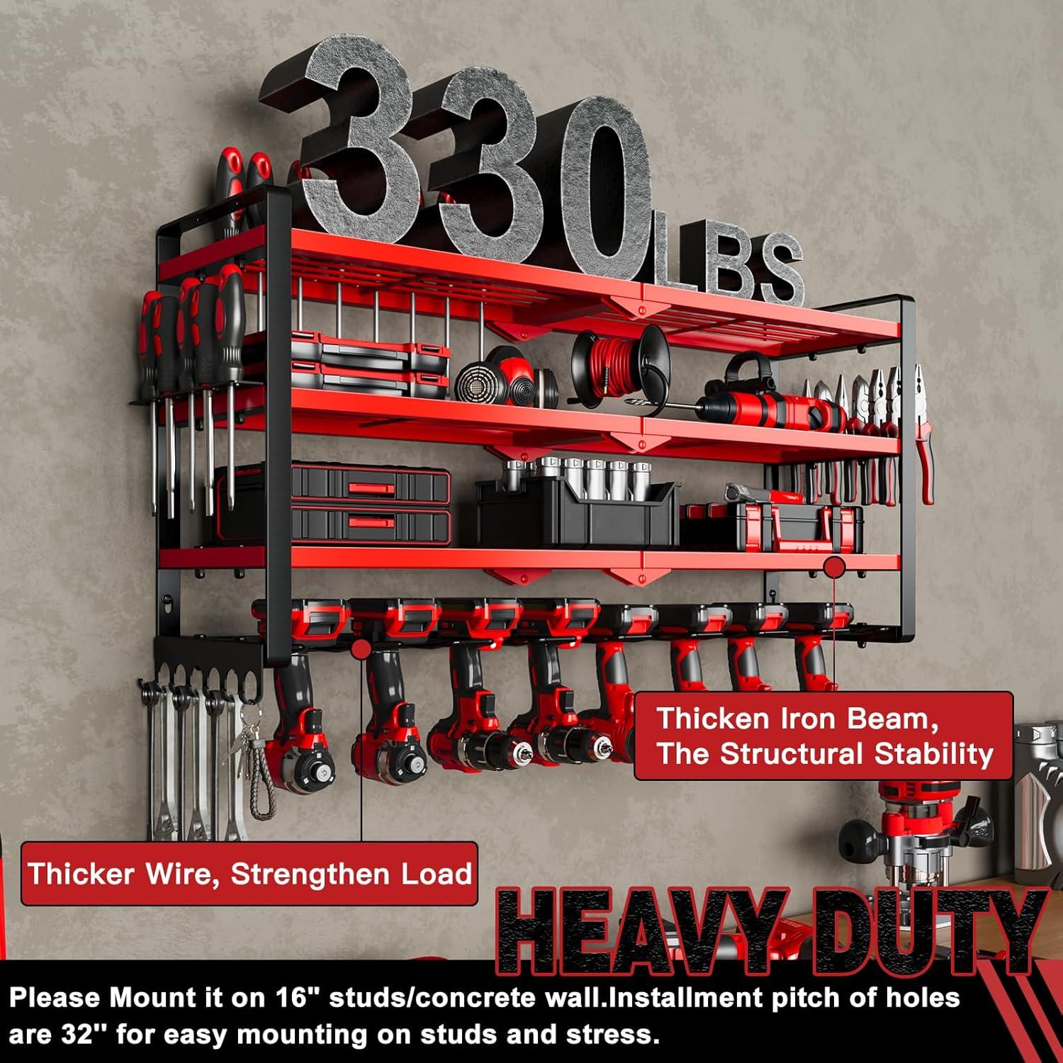 Organizador de Herramientas Montaje Pared NattyDot Rojo 4 Capas