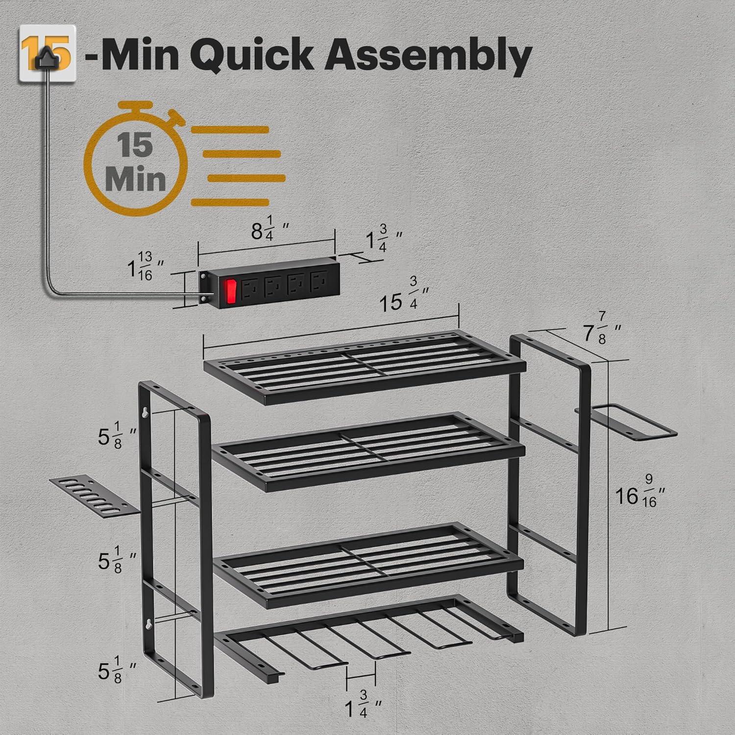 Organizador de Herramientas Spampur con Estación de Carga 4 Estantes