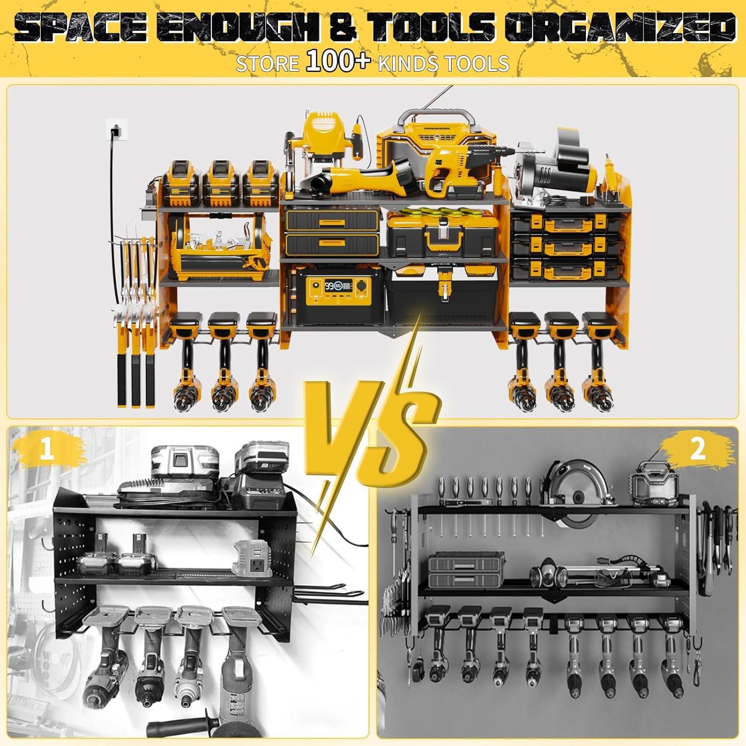 Organizador de Herramientas Kweetle Montado en Pared 3 Estantes