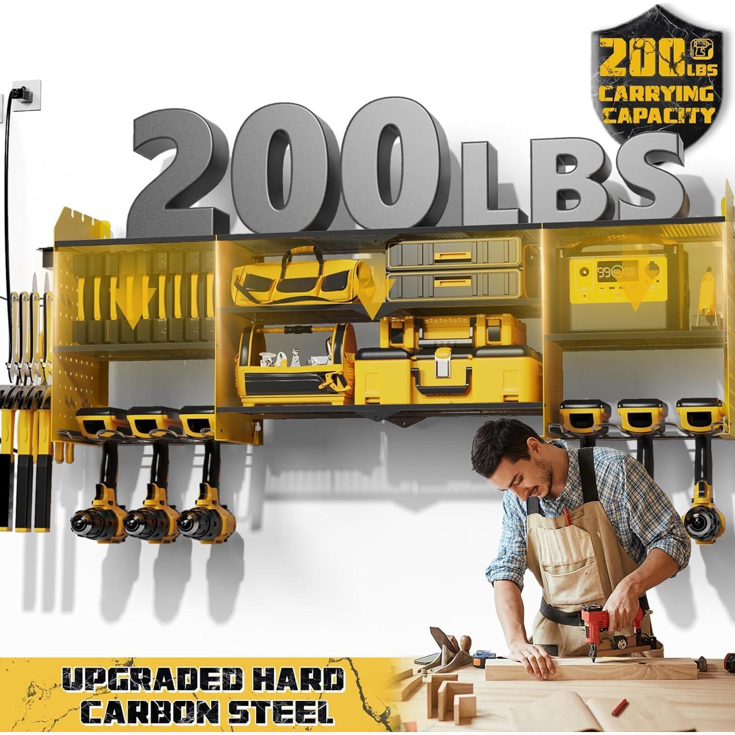 Organizador de Herramientas Kweetle Montado en Pared 3 Estantes