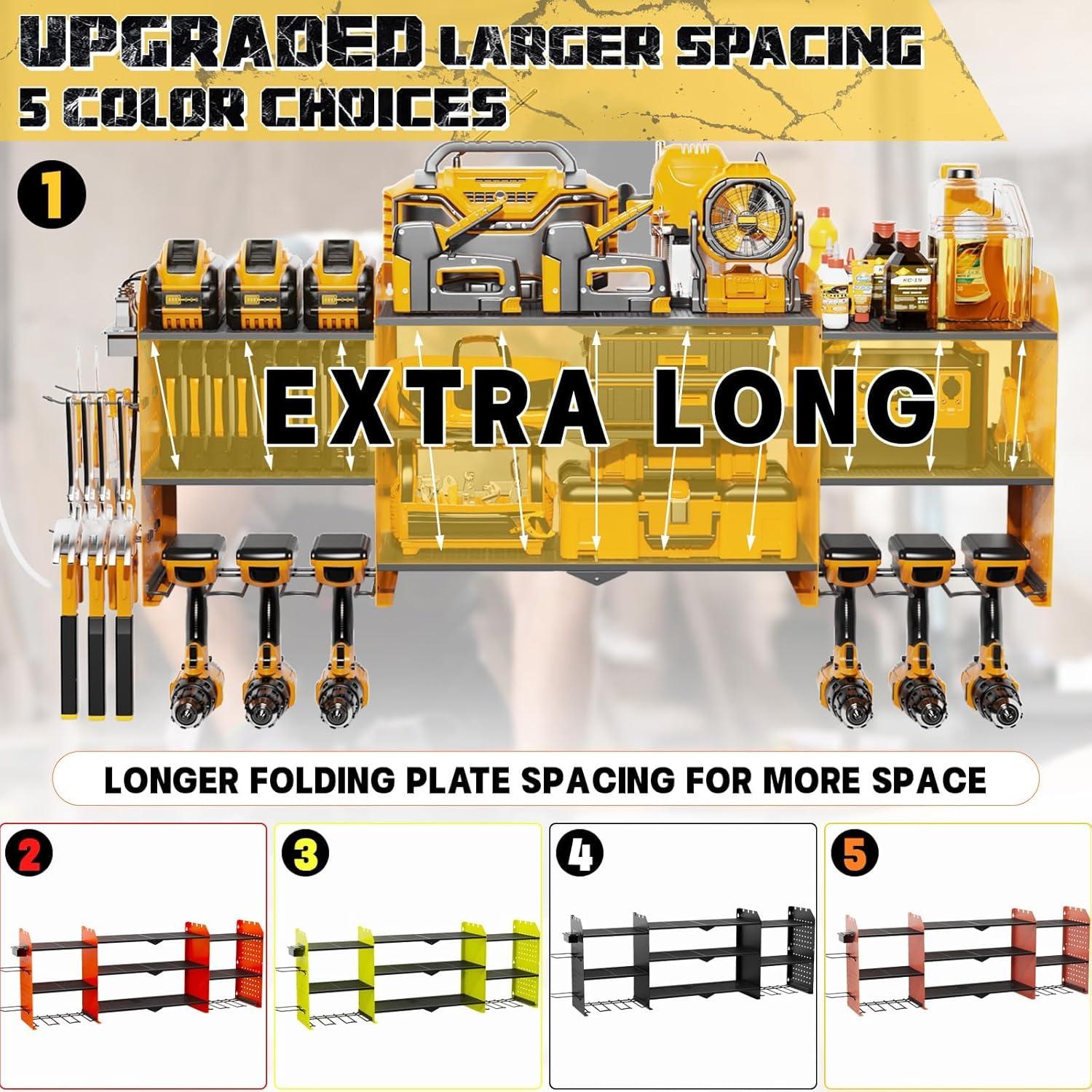Organizador de Herramientas Kweetle Montado en Pared 3 Estantes