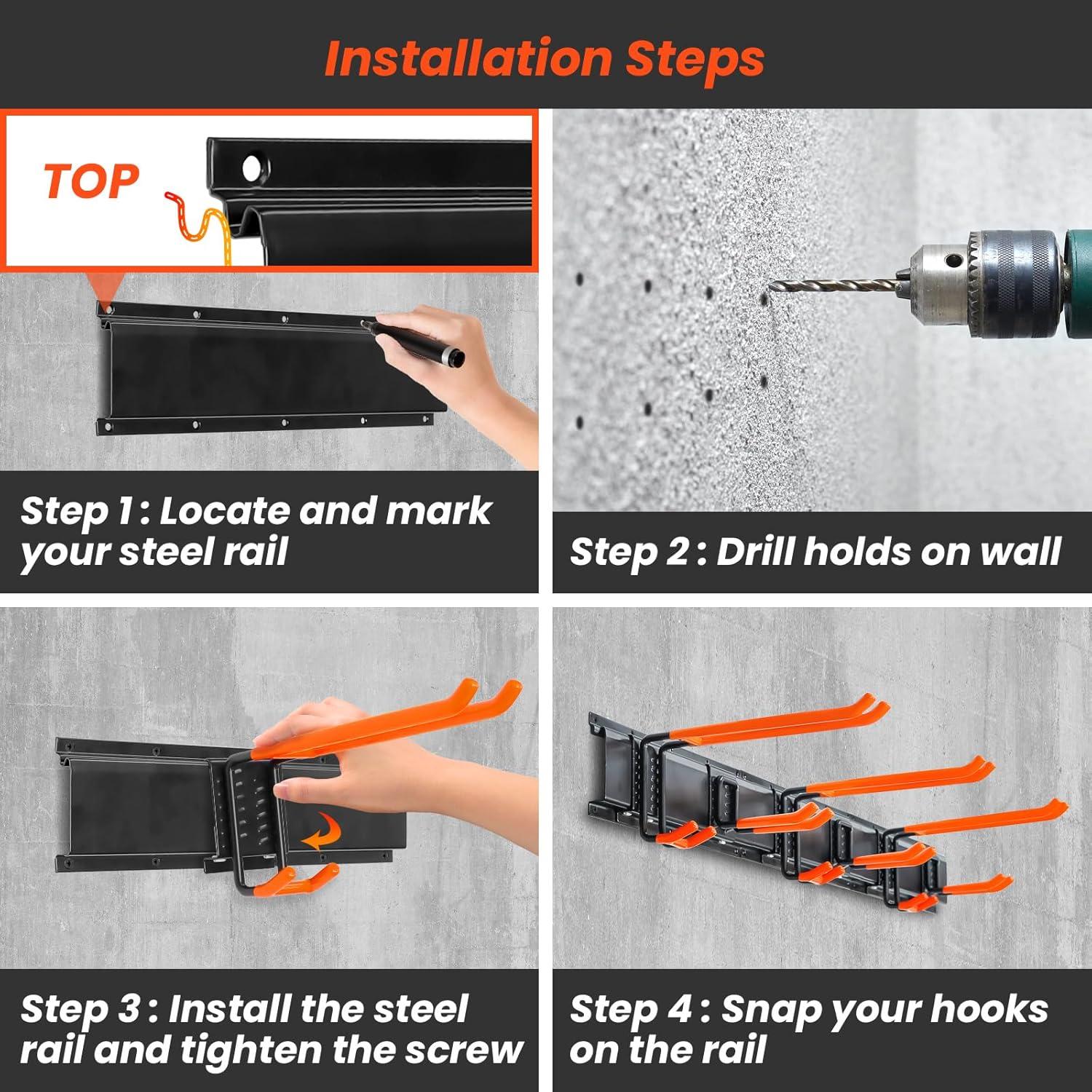 Organizador de Herramientas de Pared ELECROW 121.9 cm 6 Ganchos