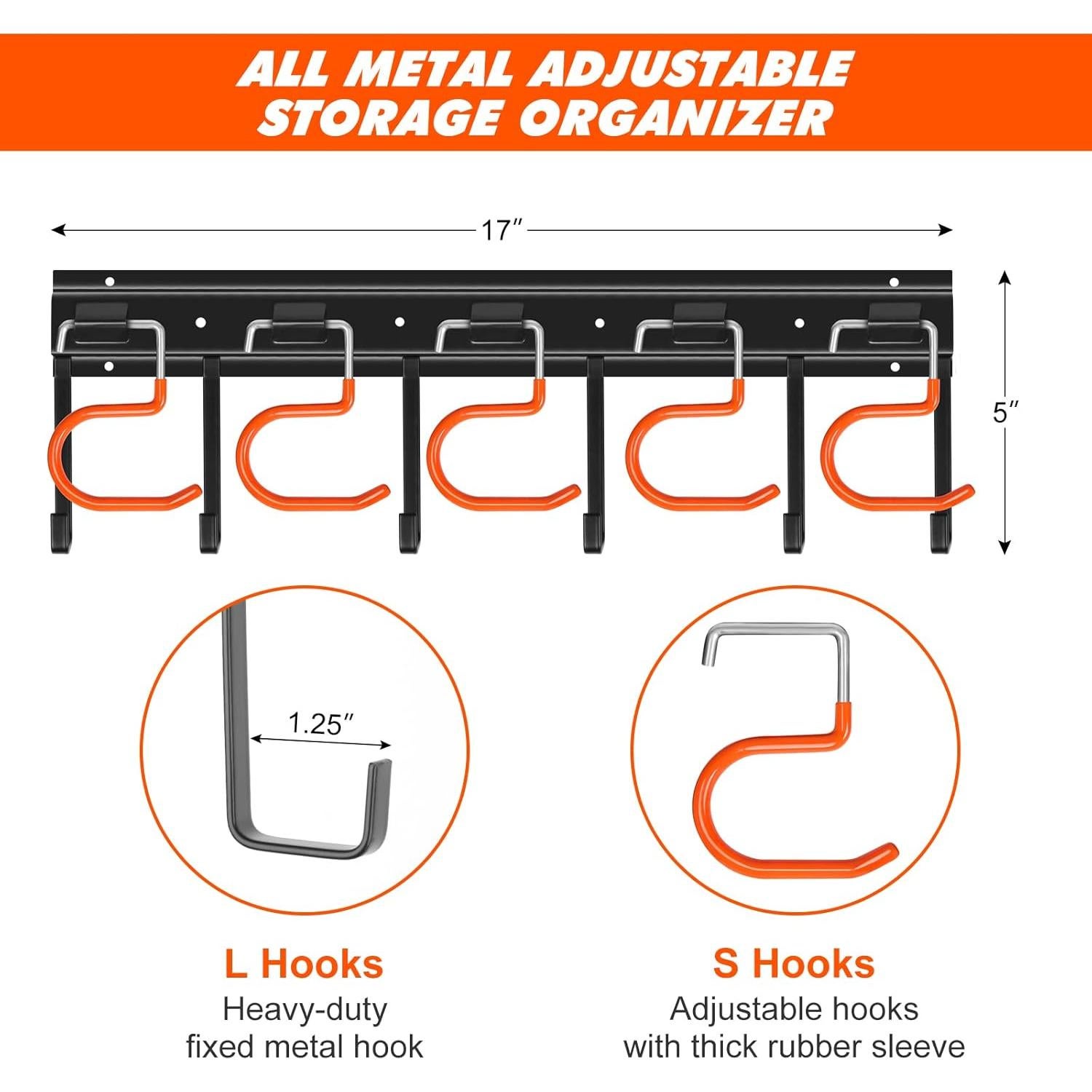 Organizador de Herramientas de Jardín TVKB 68" Metal Pared