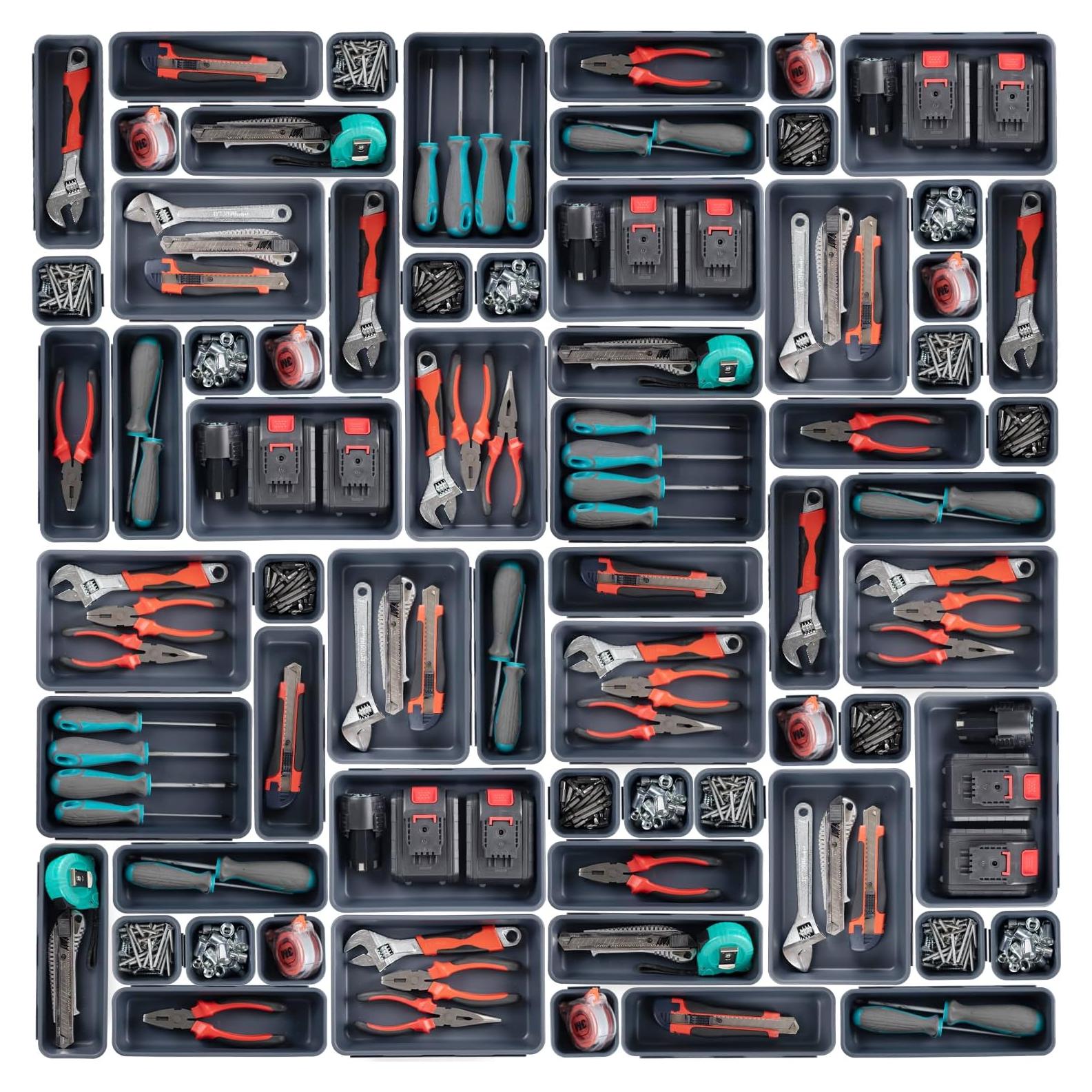 Organizador de Herramientas Giklux 45PCS Gris - 3 Tamaños