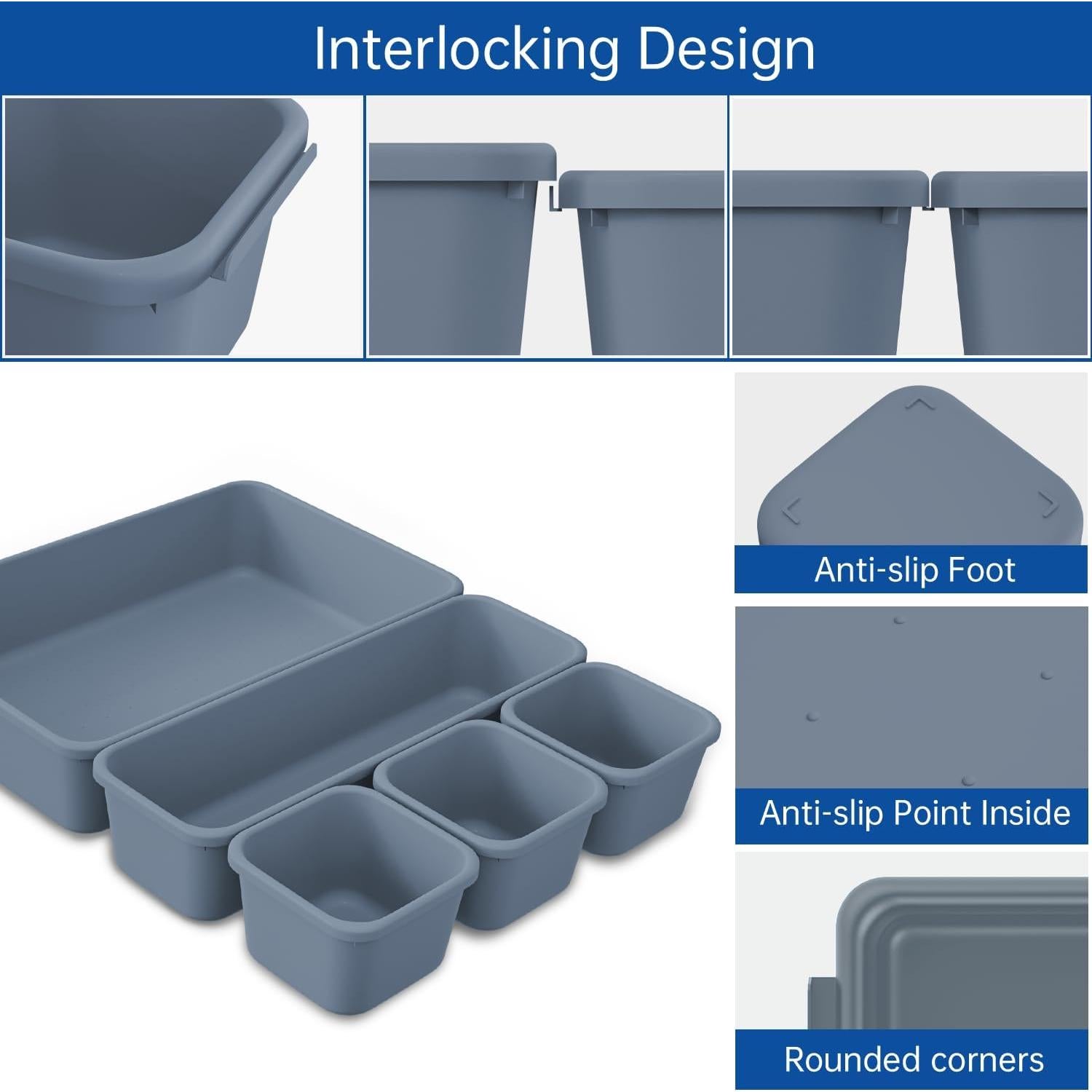 Organizador de Herramientas Giklux 45PCS Gris - 3 Tamaños