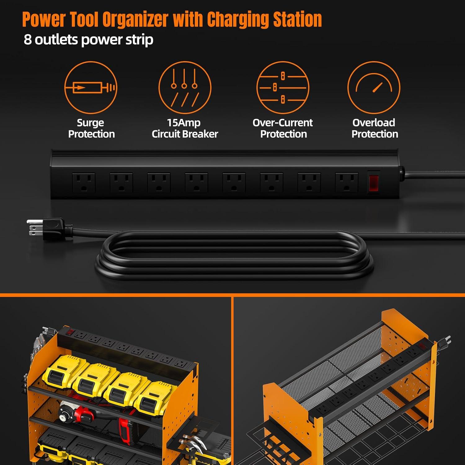 Organizador de Herramientas de Pared Vorlestour 3 Niveles con Estación de Carga