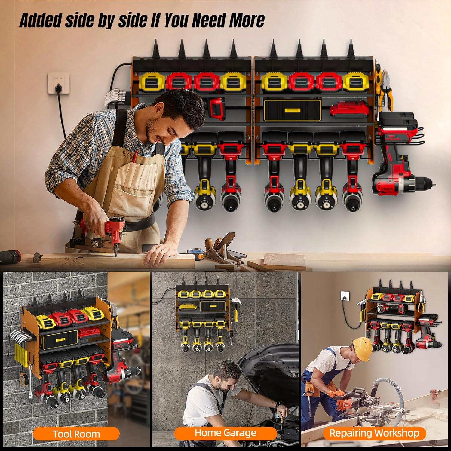 Organizador de Herramientas de Pared Vorlestour 3 Niveles con Estación de Carga