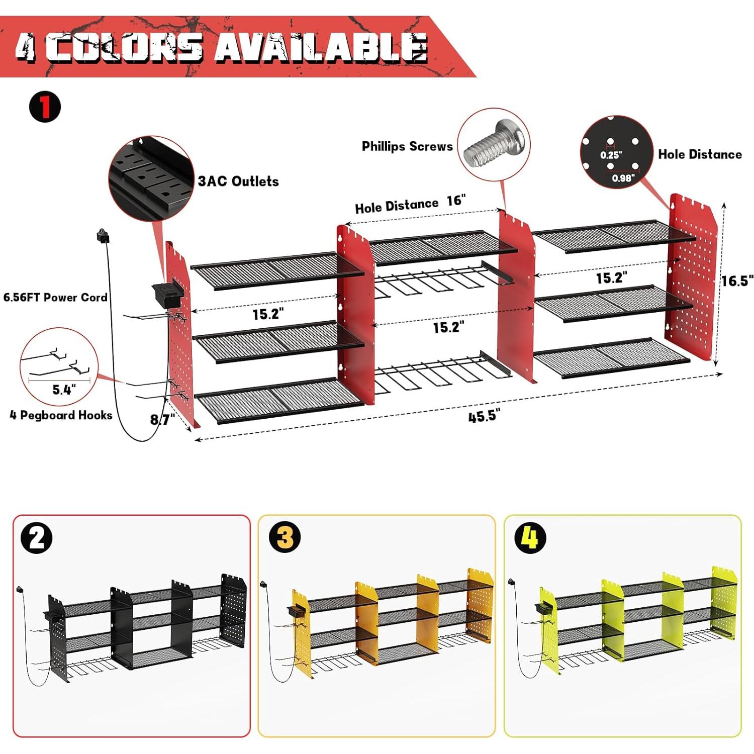 Organizador de Herramientas Geawokyie con Estación de Carga 115.57 cm