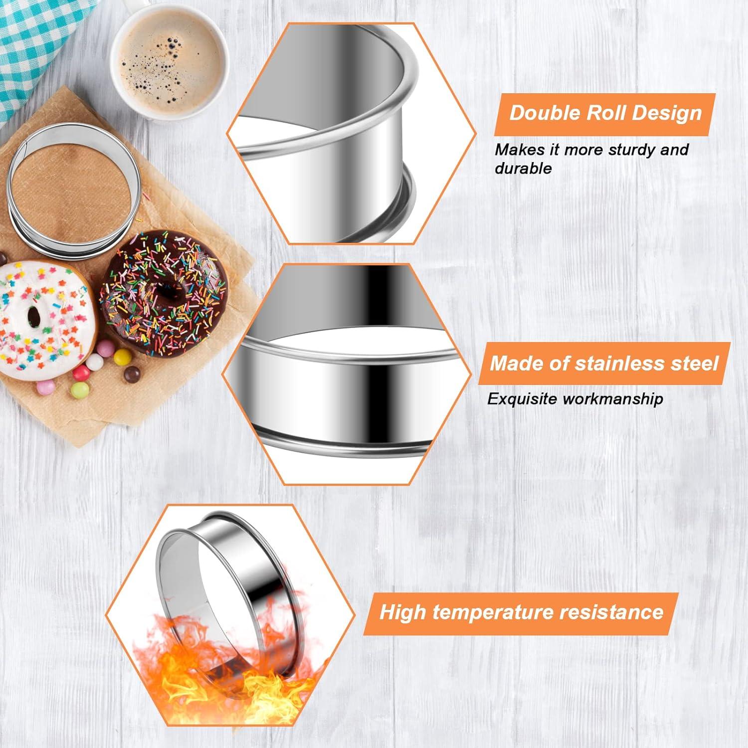 6 Anillos para Muffin Catcan de Acero Inoxidable 8cm