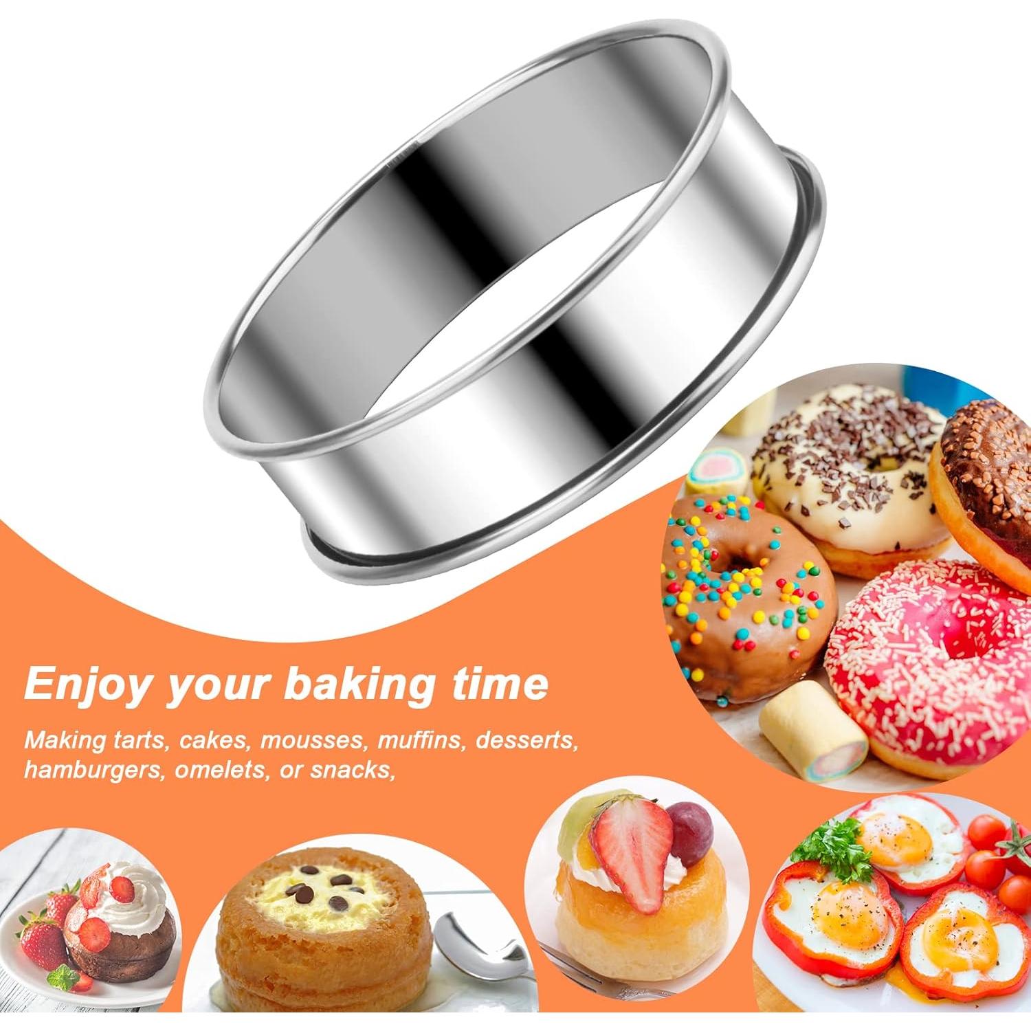 6 Anillos para Muffin Catcan de Acero Inoxidable 8cm
