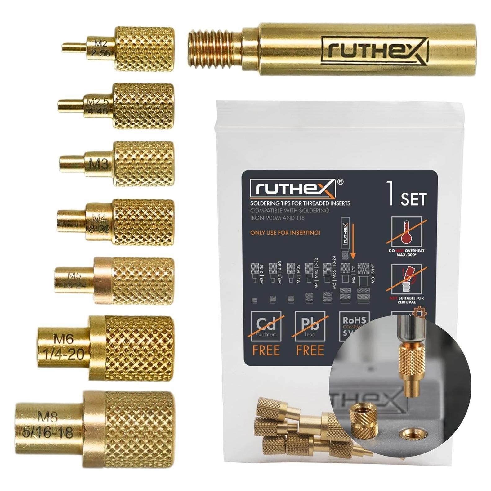 Puntas de Soldadura Ruthex 900M - Inserciones M2 a M8