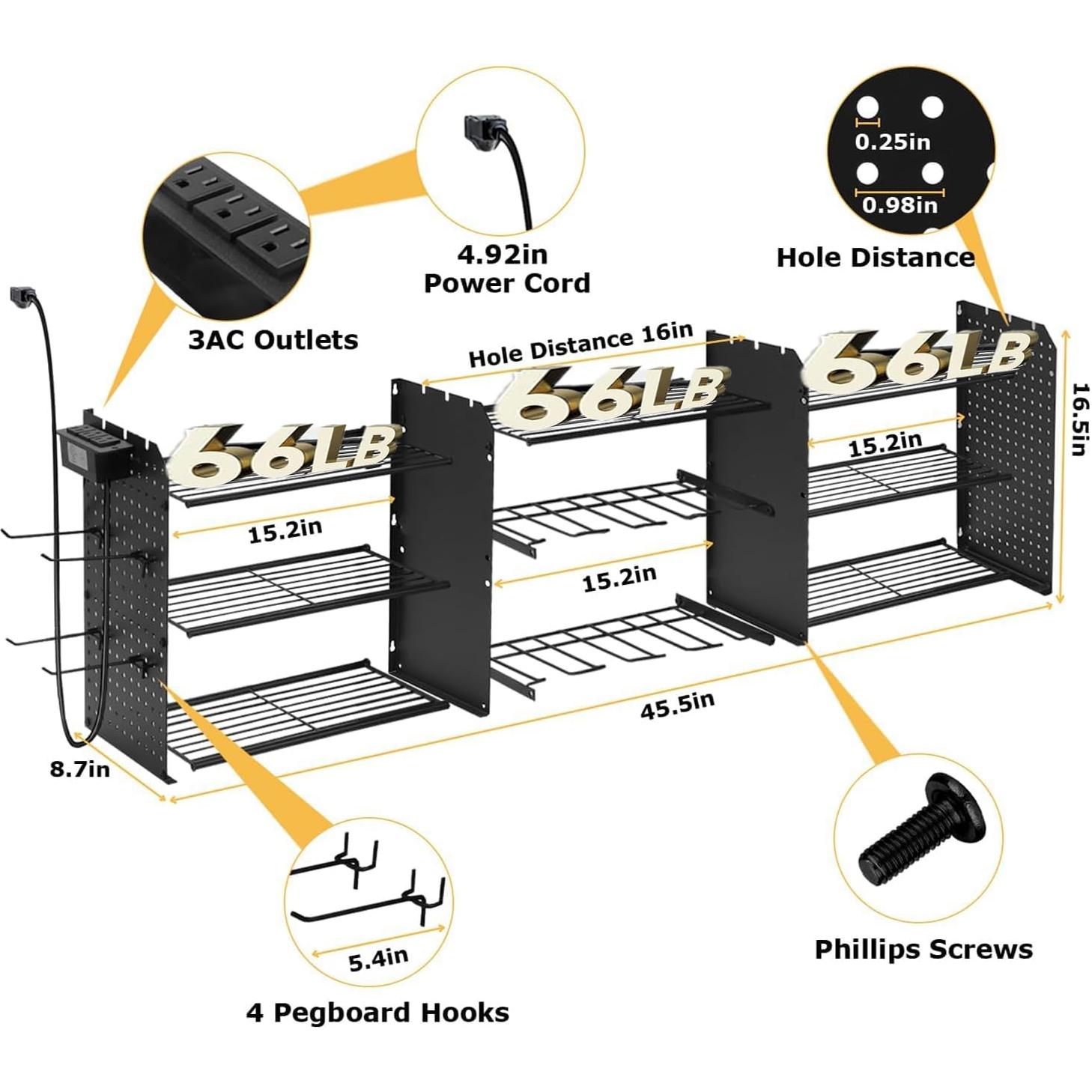 Organizador de Herramientas Miosugo 3 Niveles con Estación de Carga