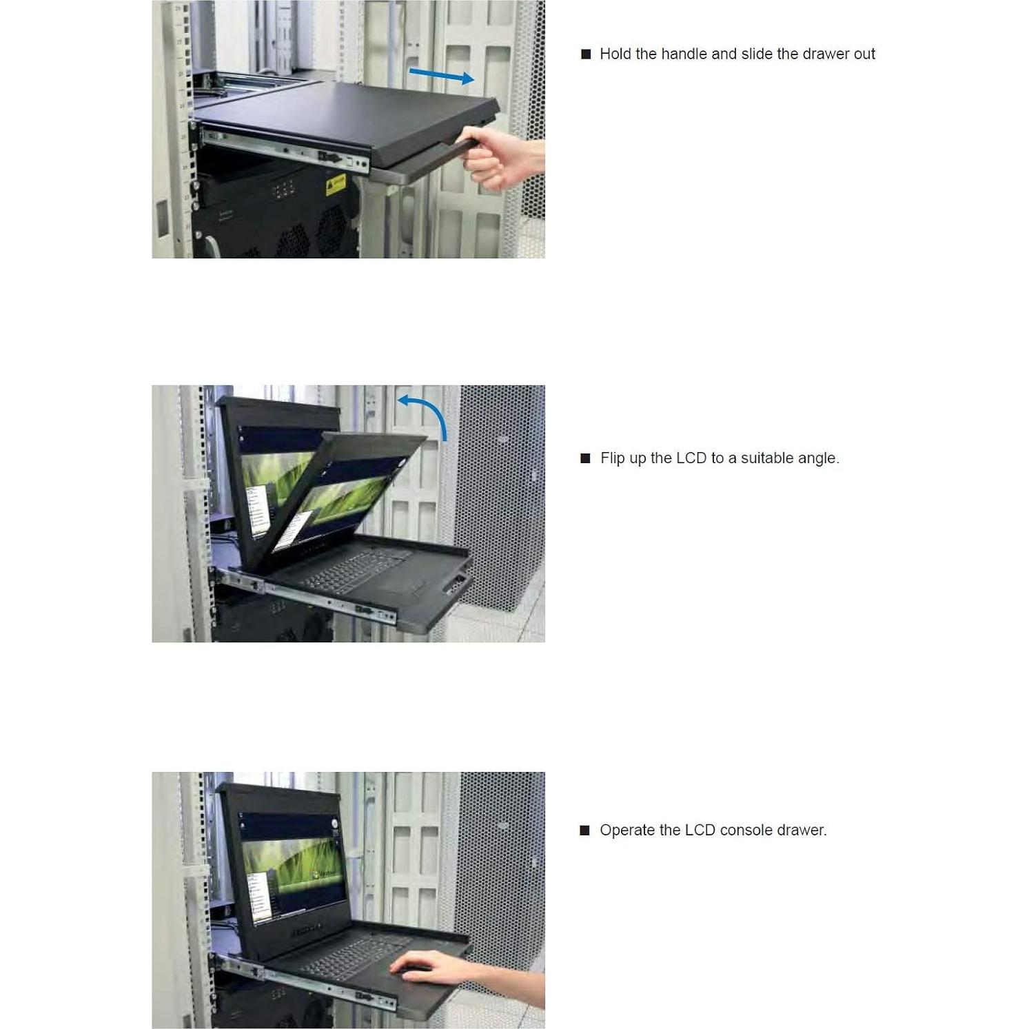 Monitor Rackmount 1U Crystal Image KVM 8 Puertos 1440x900