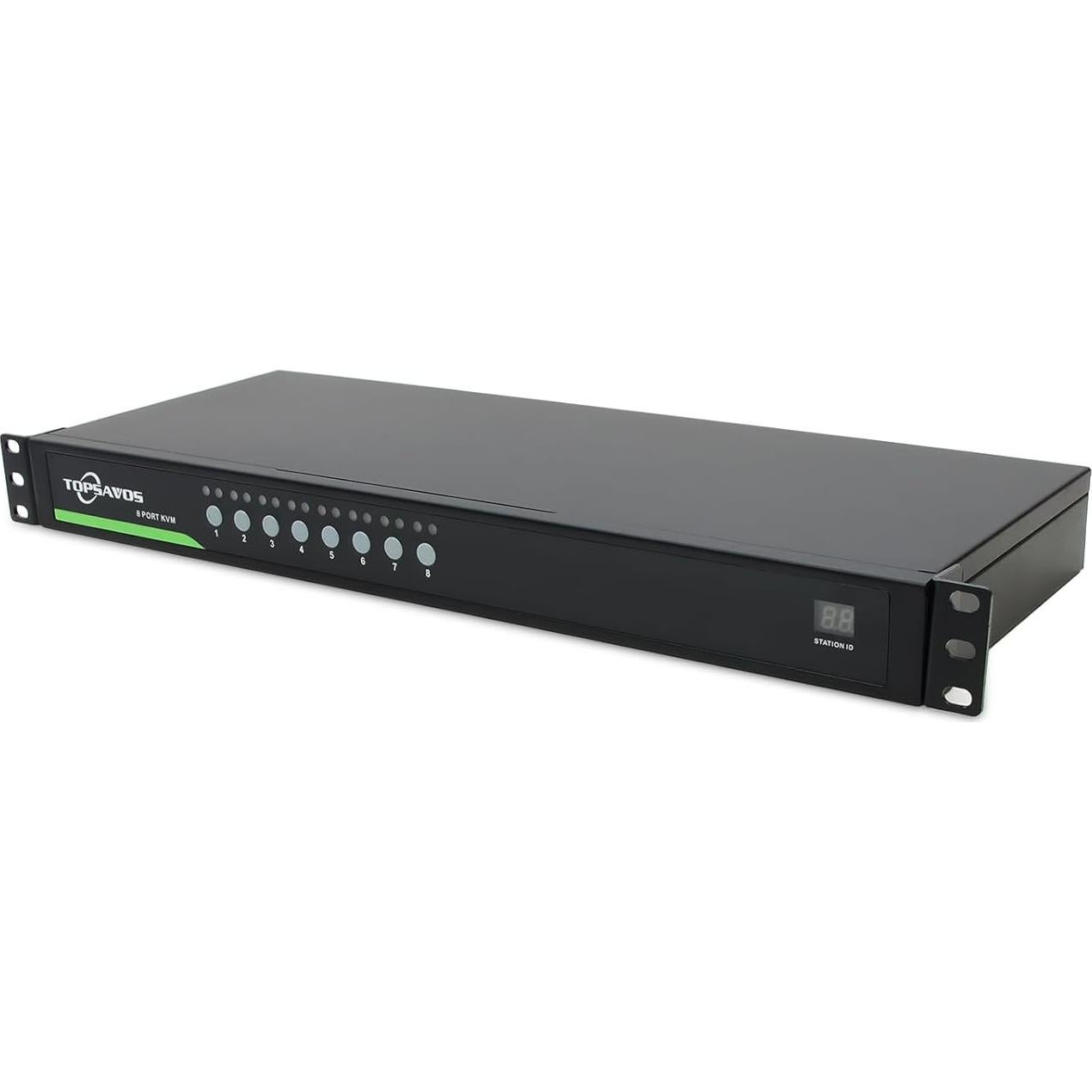 Conmutador KVM VGA USB 8 Puertos TOPSAVOS 2048x1536 1U Rack