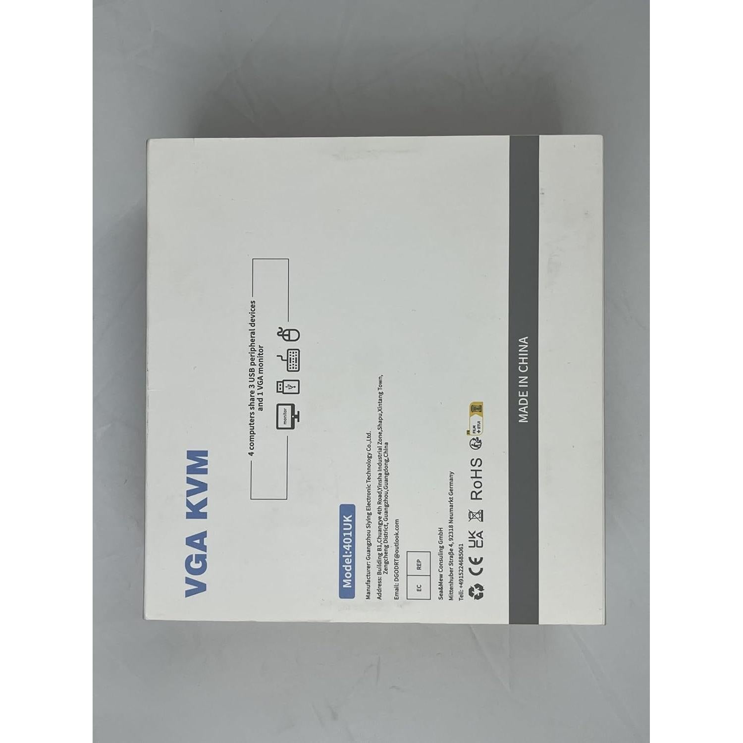 Conmutador KVM VGA USB 4 Puertos DGODRT con Cables Incluidos