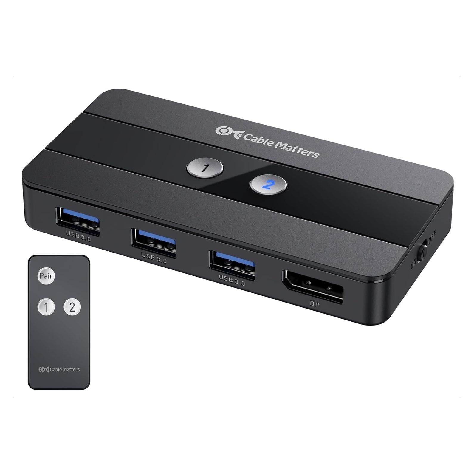 Interruptor KVM USB 3.0 DisplayPort 1.4 Cable Matters 8K 60Hz