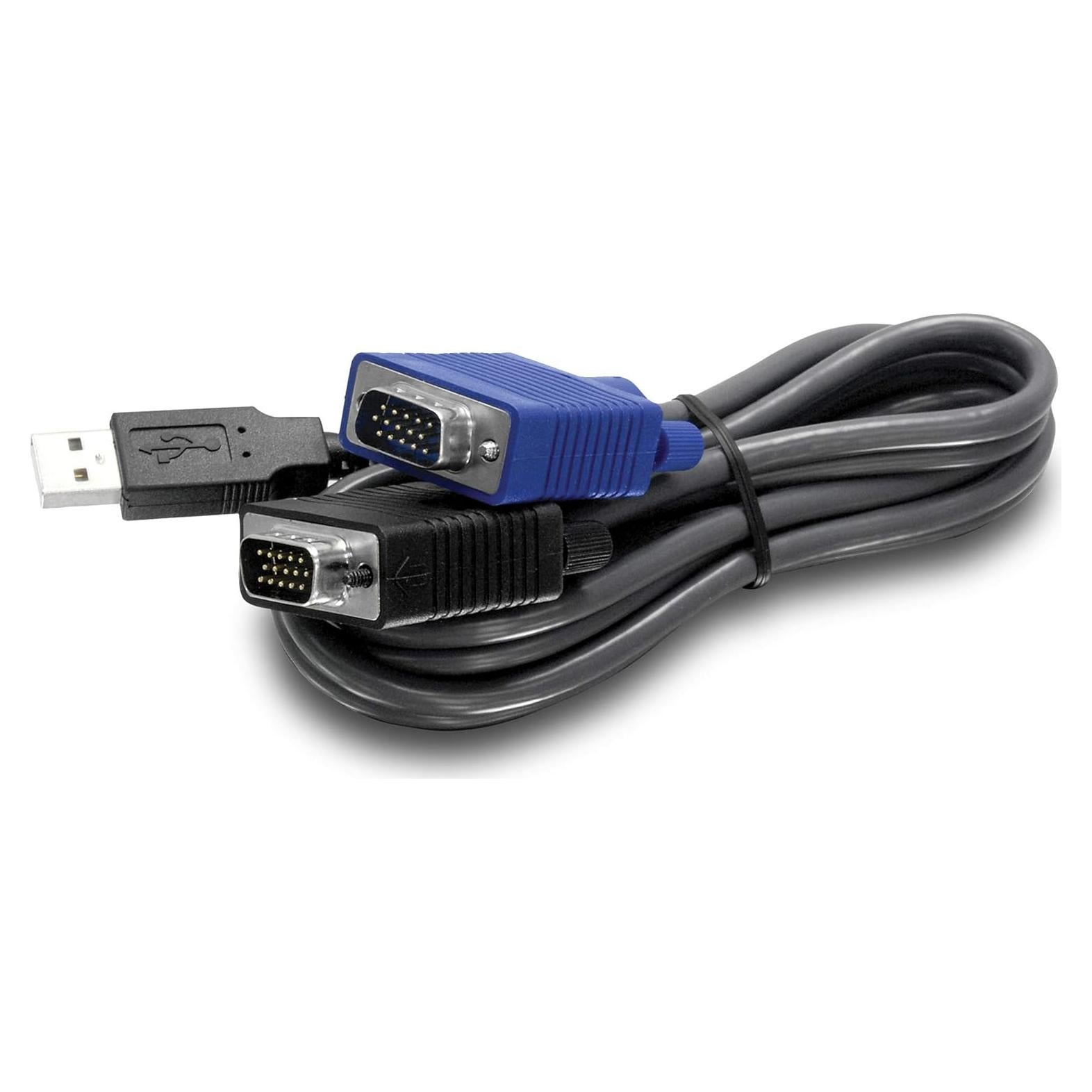 Cable KVM USB VGA 2-en-1 TRENDnet TK-CU10 3.1m Negro
