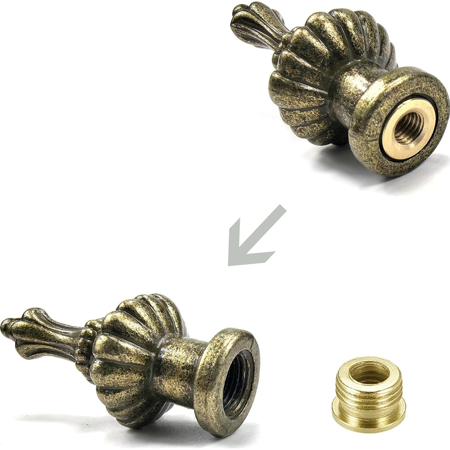 Tapa de Finial de Lámpara ECUDIS Bronce Antiguo Paquete 2