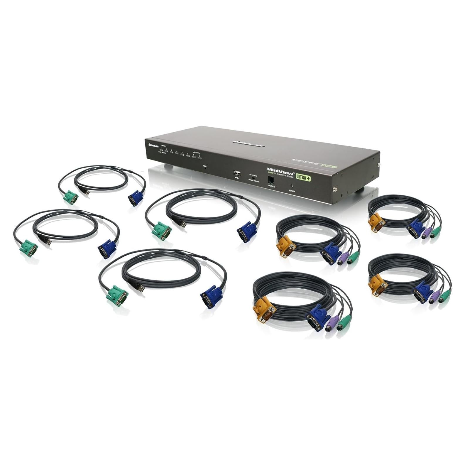 Interruptor KVM IOGEAR GCS1808KIT 8 Puertos USB PS/2 VGA