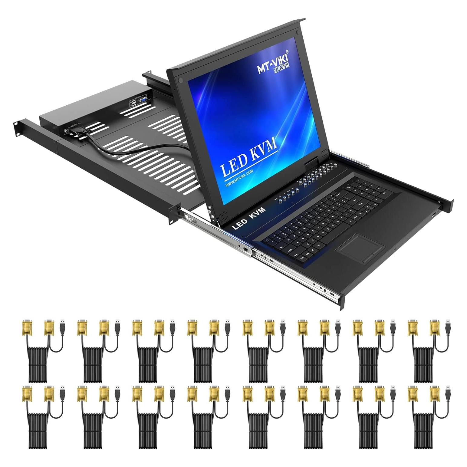 Interruptor KVM Rack 16 Puertos MT-VIKI con Monitor LCD 17"