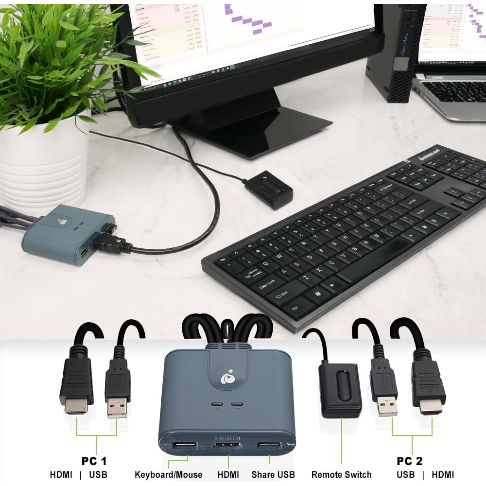 Interruptor KVM HDMI IOGEAR GCS32HU 2 Puertos USB 1080p