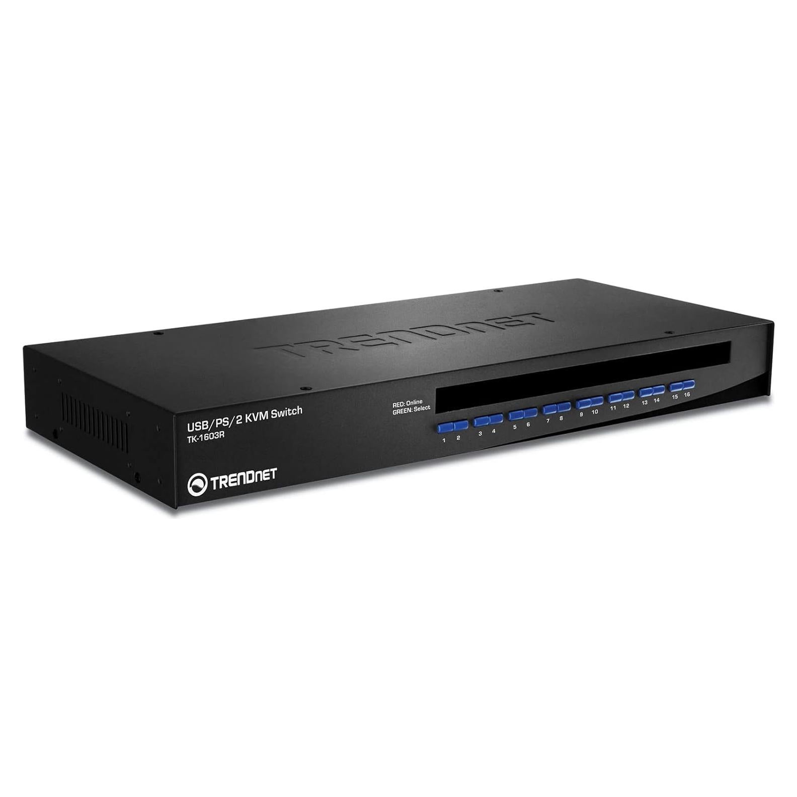 Interruptor KVM TRENDnet 16 Puertos USB/PS2 Montaje Rack