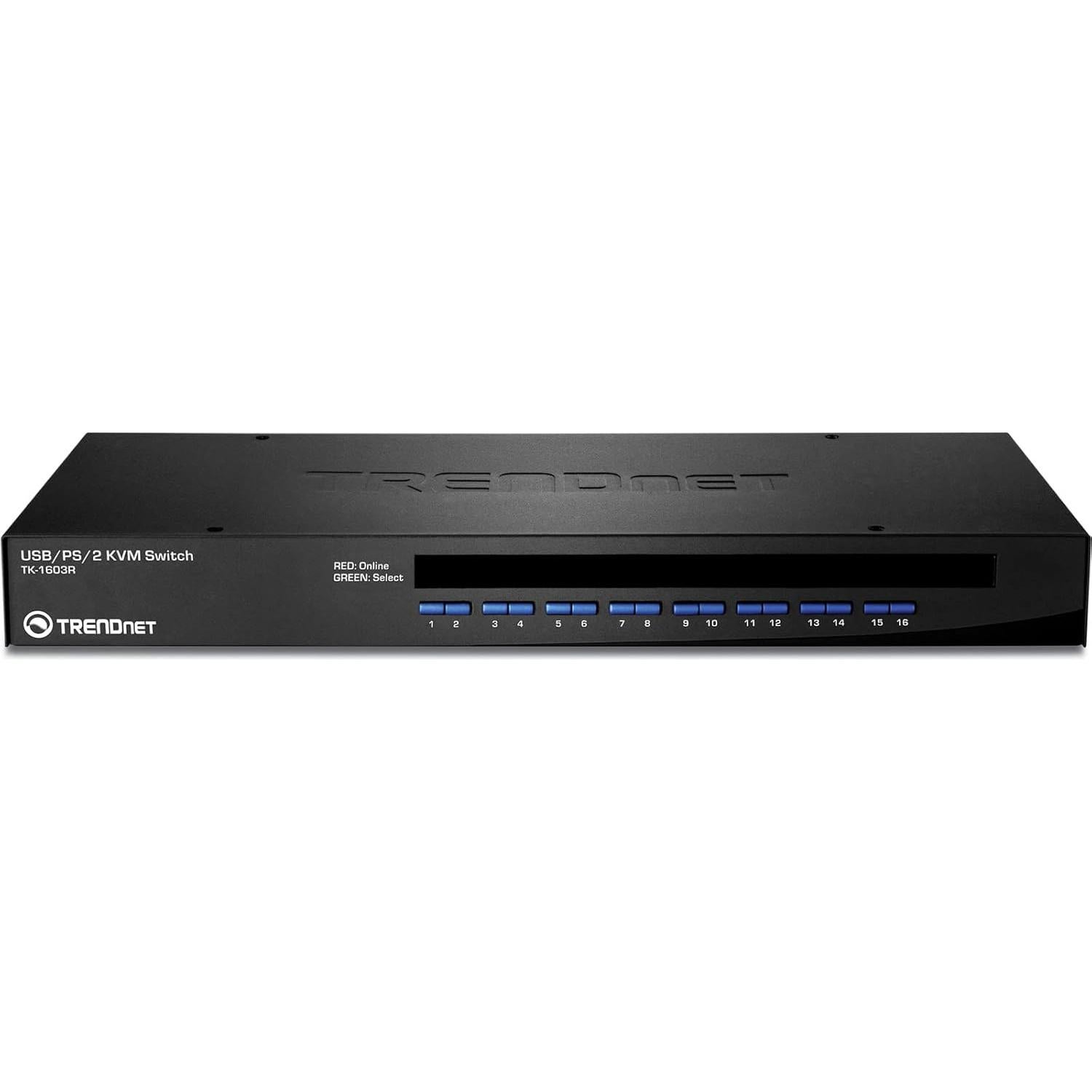 Interruptor KVM TRENDnet 16 Puertos USB/PS2 Montaje Rack