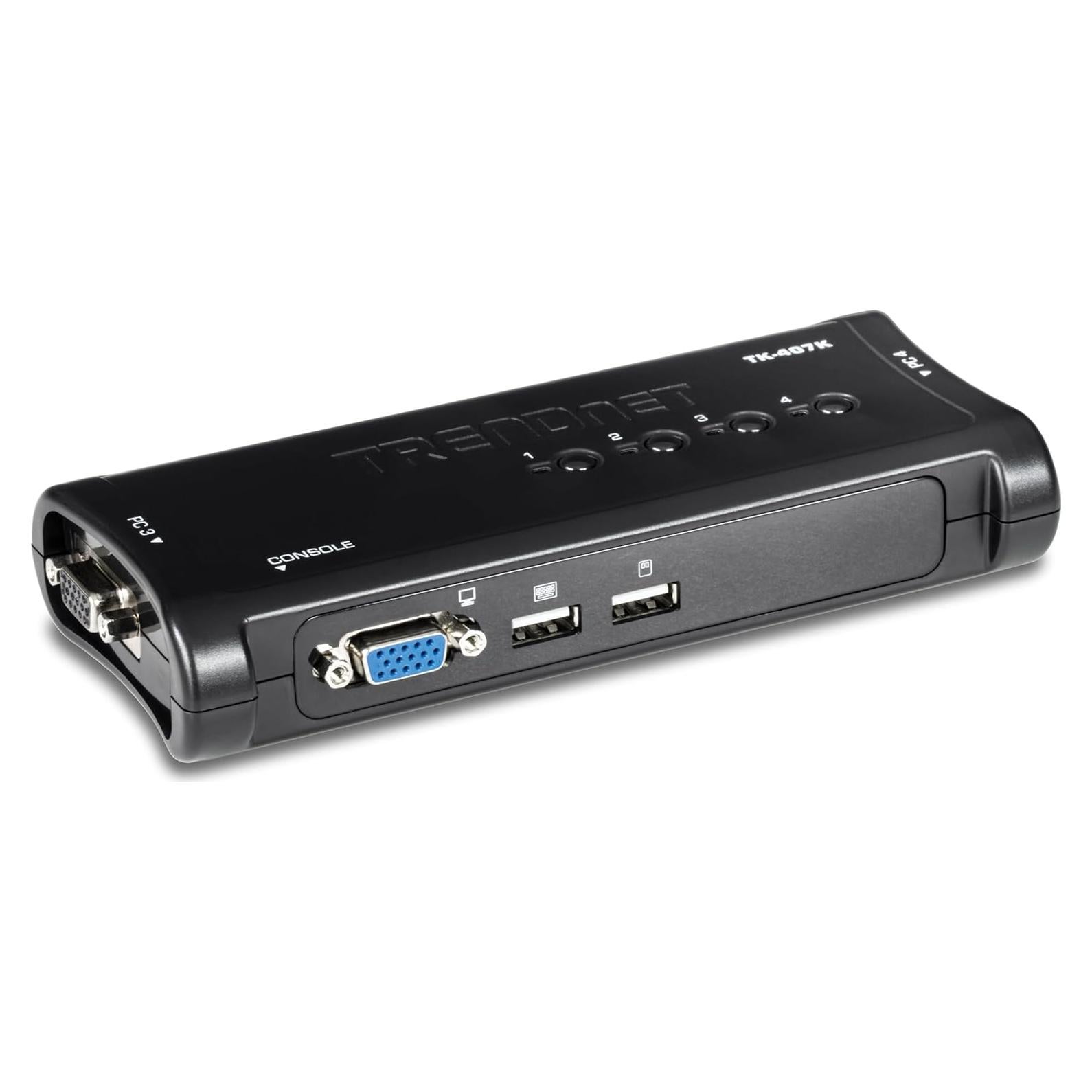 Interruptor KVM USB 4 Puertos TRENDnet TK-407K VGA 2048x1536
