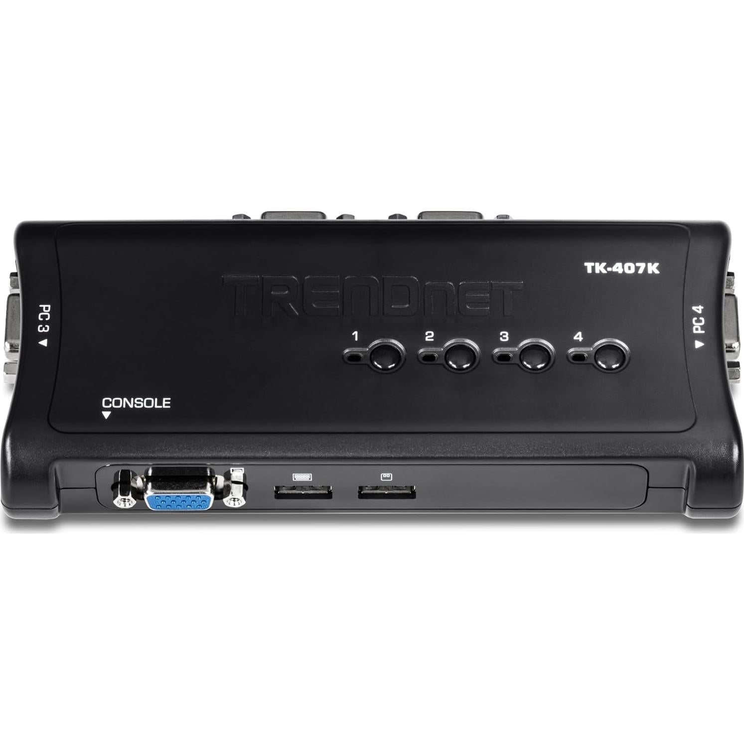 Interruptor KVM USB 4 Puertos TRENDnet TK-407K VGA 2048x1536