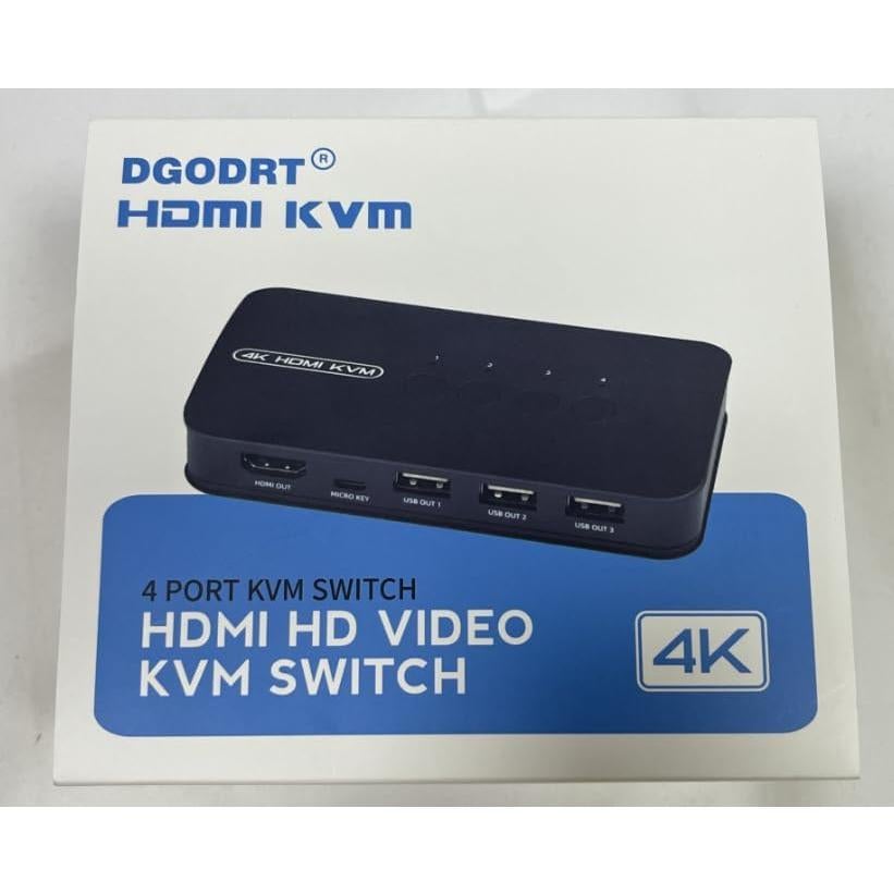 Conmutador KVM HDMI 4 Puertos DGODRT 4K@30Hz USB