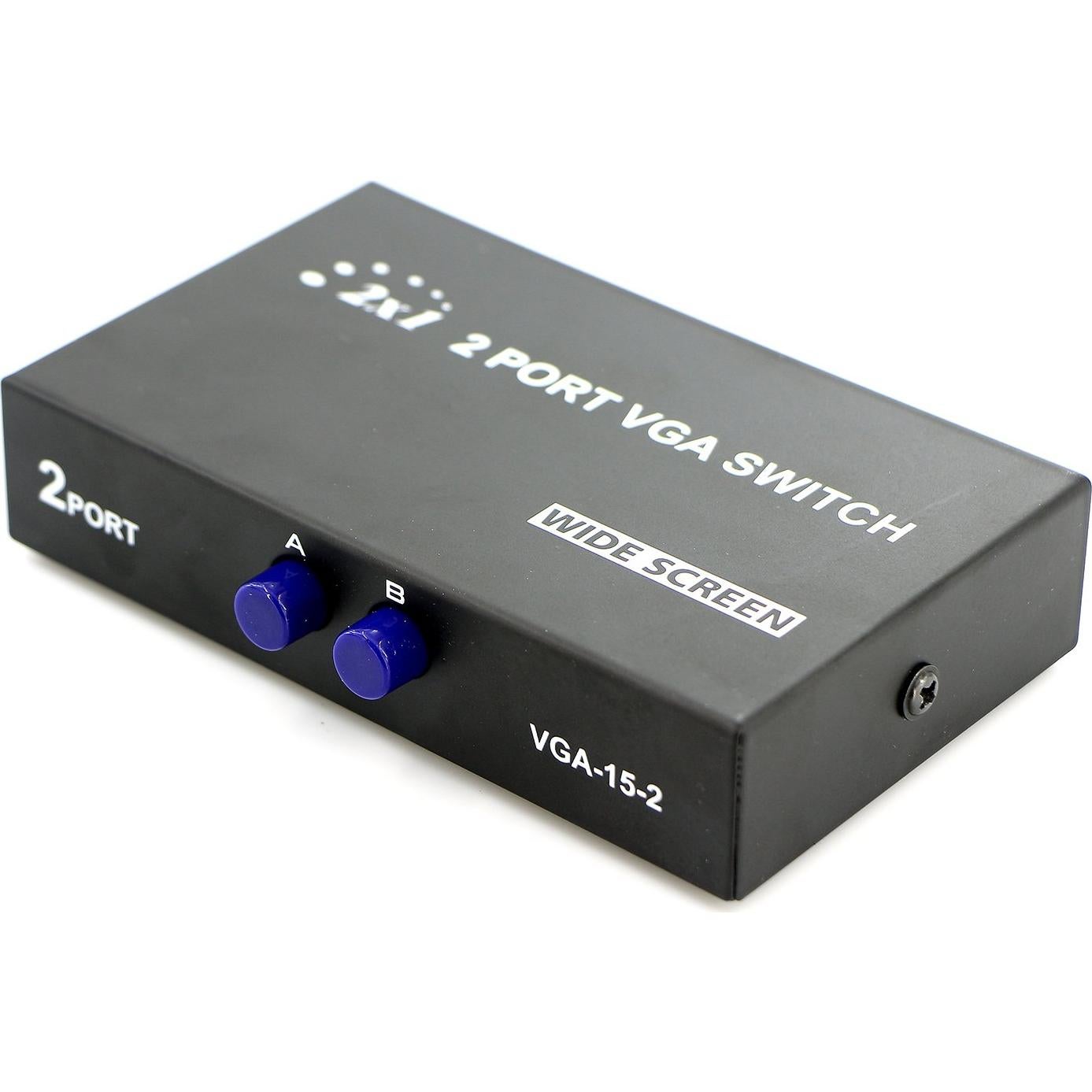 Interruptor VGA 2 en 1 Pasow para PC y Monitor - Negro
