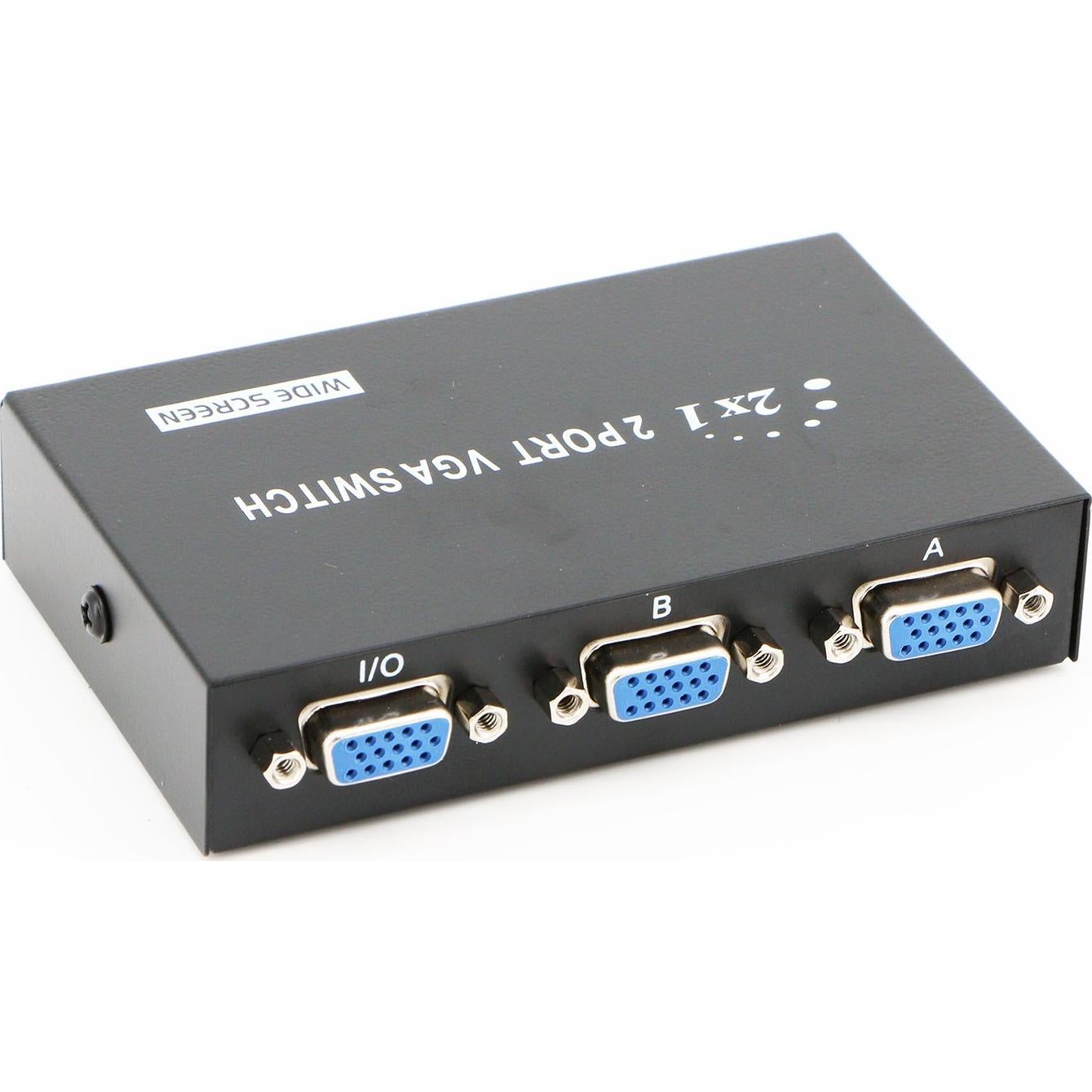 Interruptor VGA 2 en 1 Pasow para PC y Monitor - Negro
