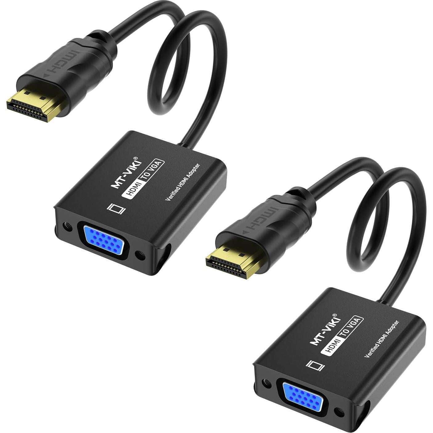 Adaptador HDMI a VGA 2 Paquete + KVM de Montaje en Rack 16 Puertos