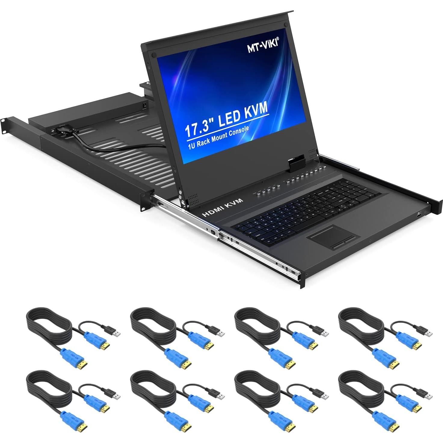 Adaptador HDMI a VGA 2 Paquete + KVM de Montaje en Rack 16 Puertos