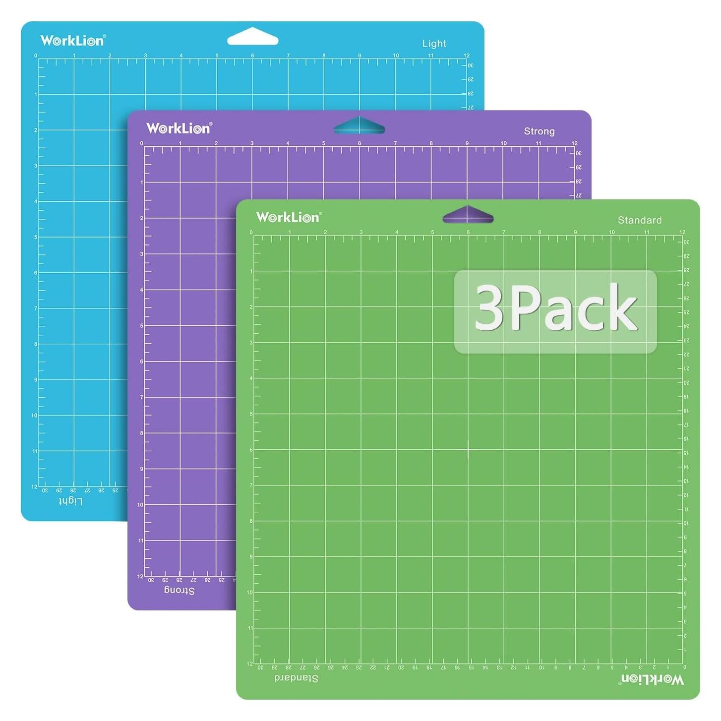 Mat de Corte WORKLION 30,5x30,5 cm para Cricut - 3 Mats Adhesivos