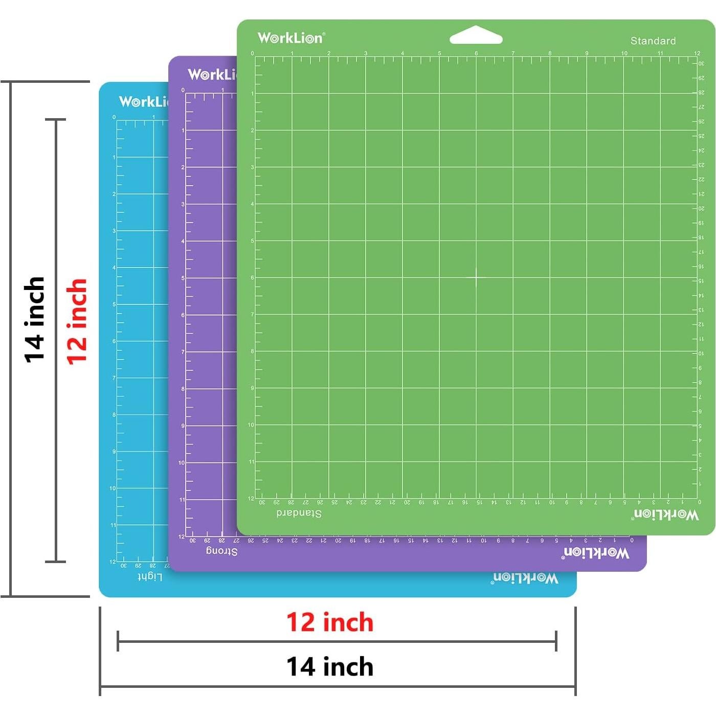 Mat de Corte WORKLION 30,5x30,5 cm para Cricut - 3 Mats Adhesivos