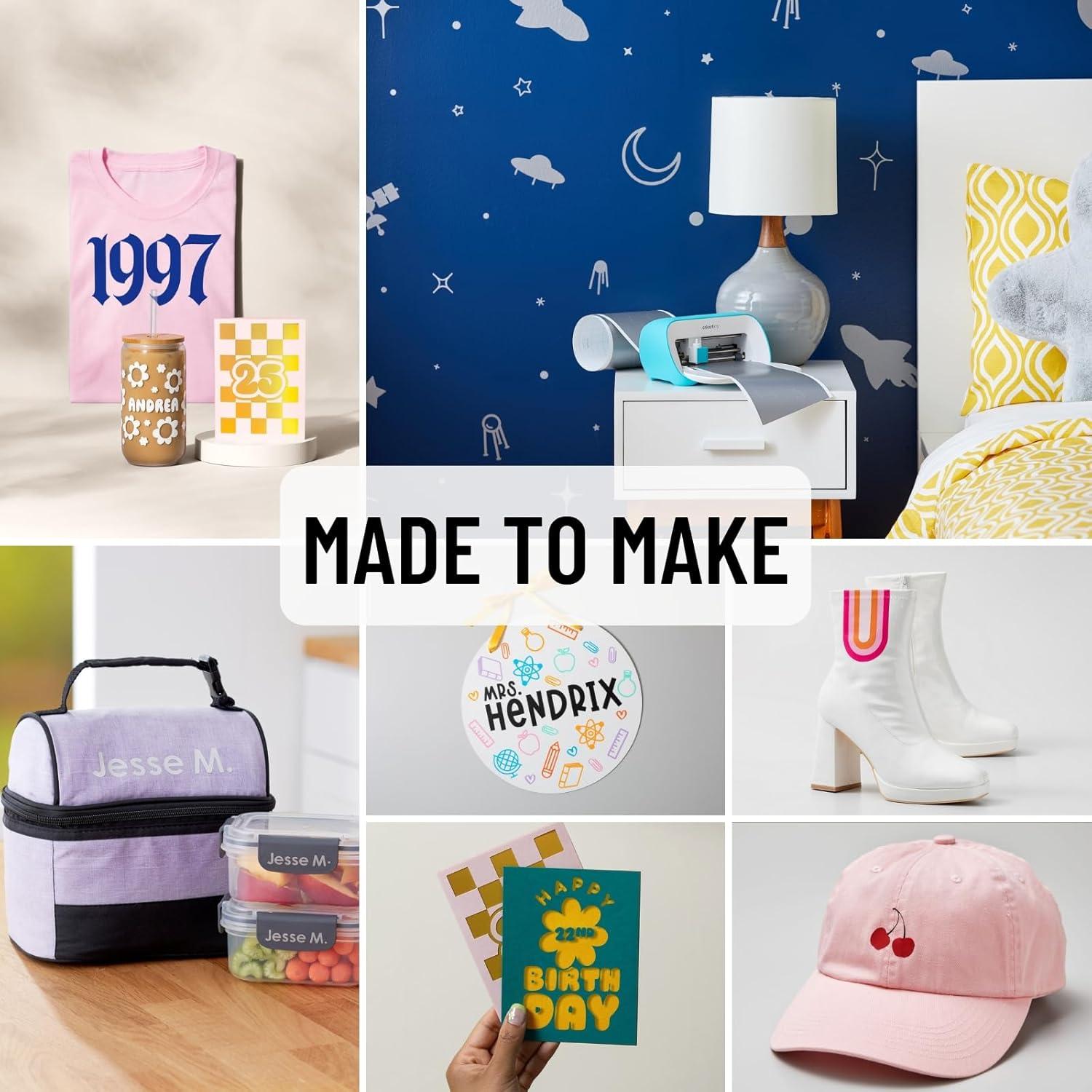 Ultimate All-in-One Materials and Accessories Bundle - 55+ Piece Beginner Sampler Material Kit Joy Cutting Machines - Vinyl Rolls, HTV, Card Making Packs, Pens, Tools & Cutting Mats