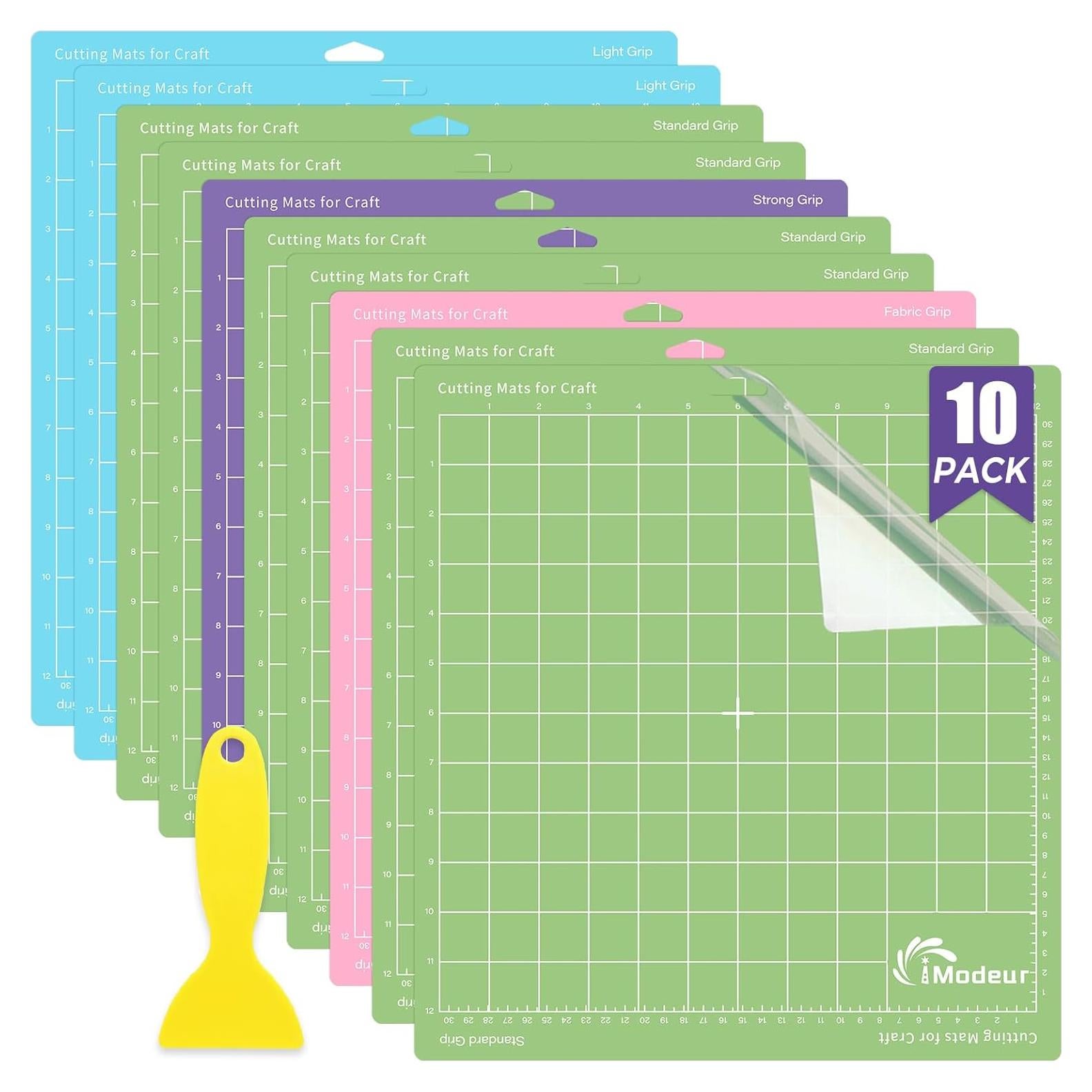 IModeur 10 Pack Cutting Mats -12"x12" Cutting Mats for Cutting machine Accessories - Mats for Explore Air 2/ Maker 2/3