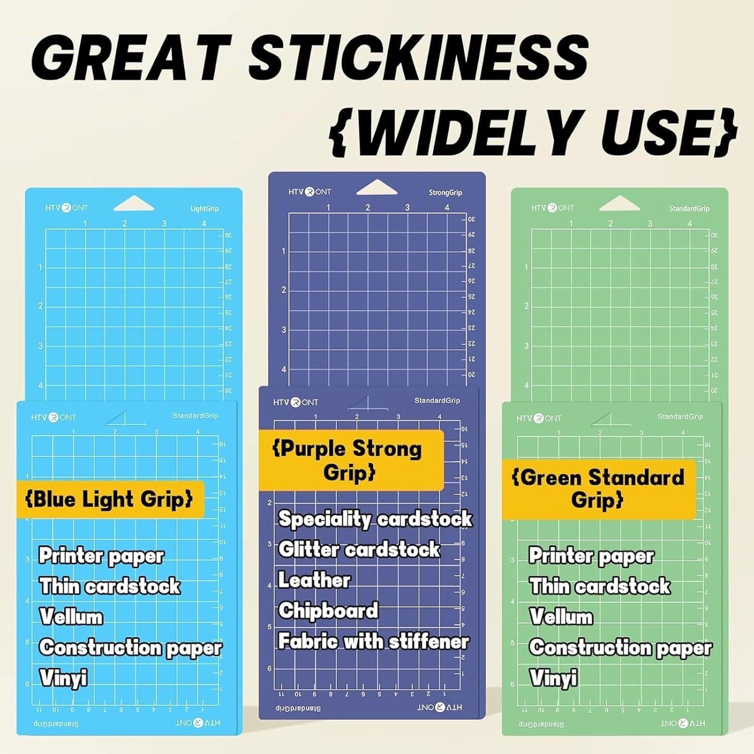 Alfombrillas de Corte HTVRONT para Cricut Joy - 6 Pcs 11.43x30.48cm y 11.43x16.51cm