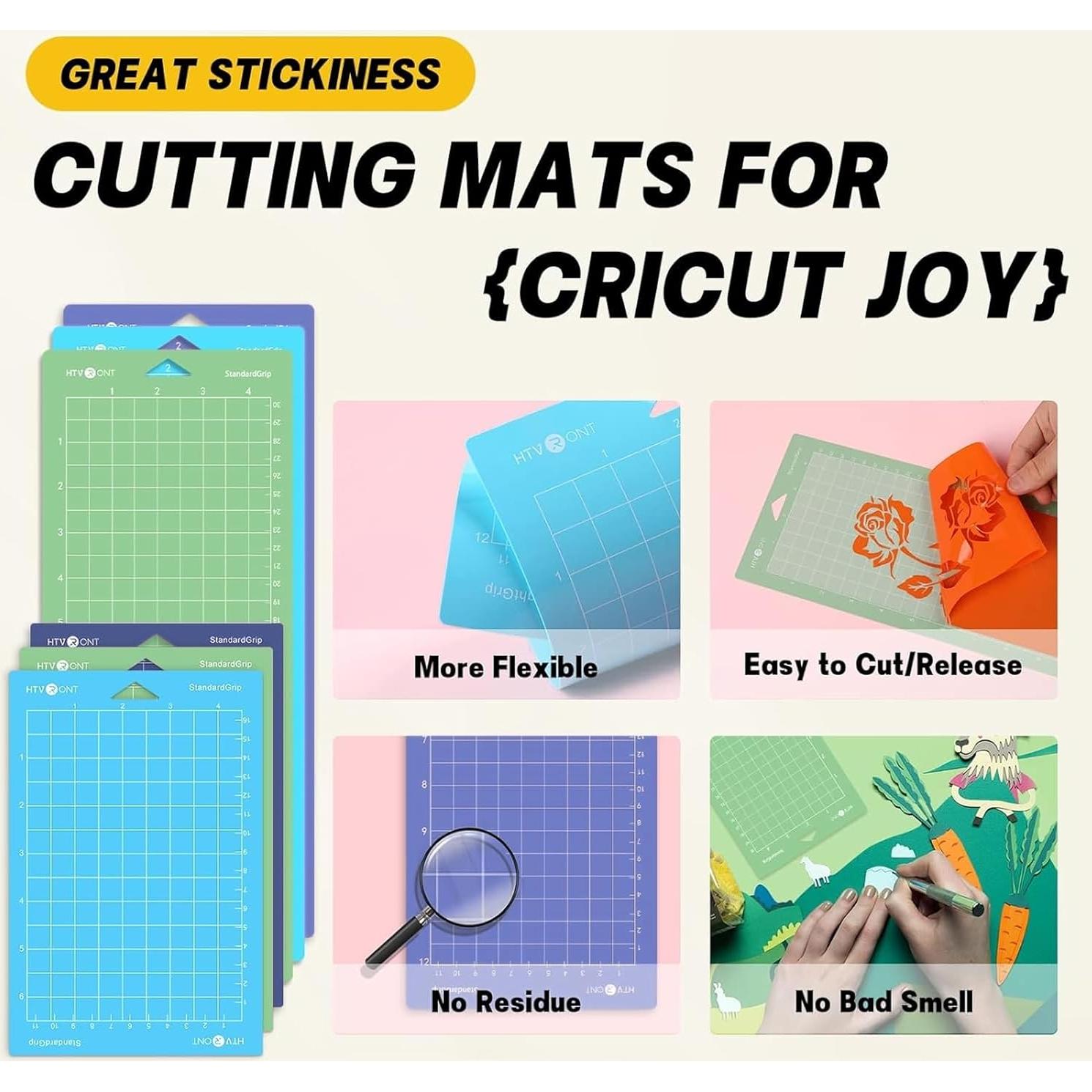 Alfombrillas de Corte HTVRONT para Cricut Joy - 6 Pcs 11.43x30.48cm y 11.43x16.51cm
