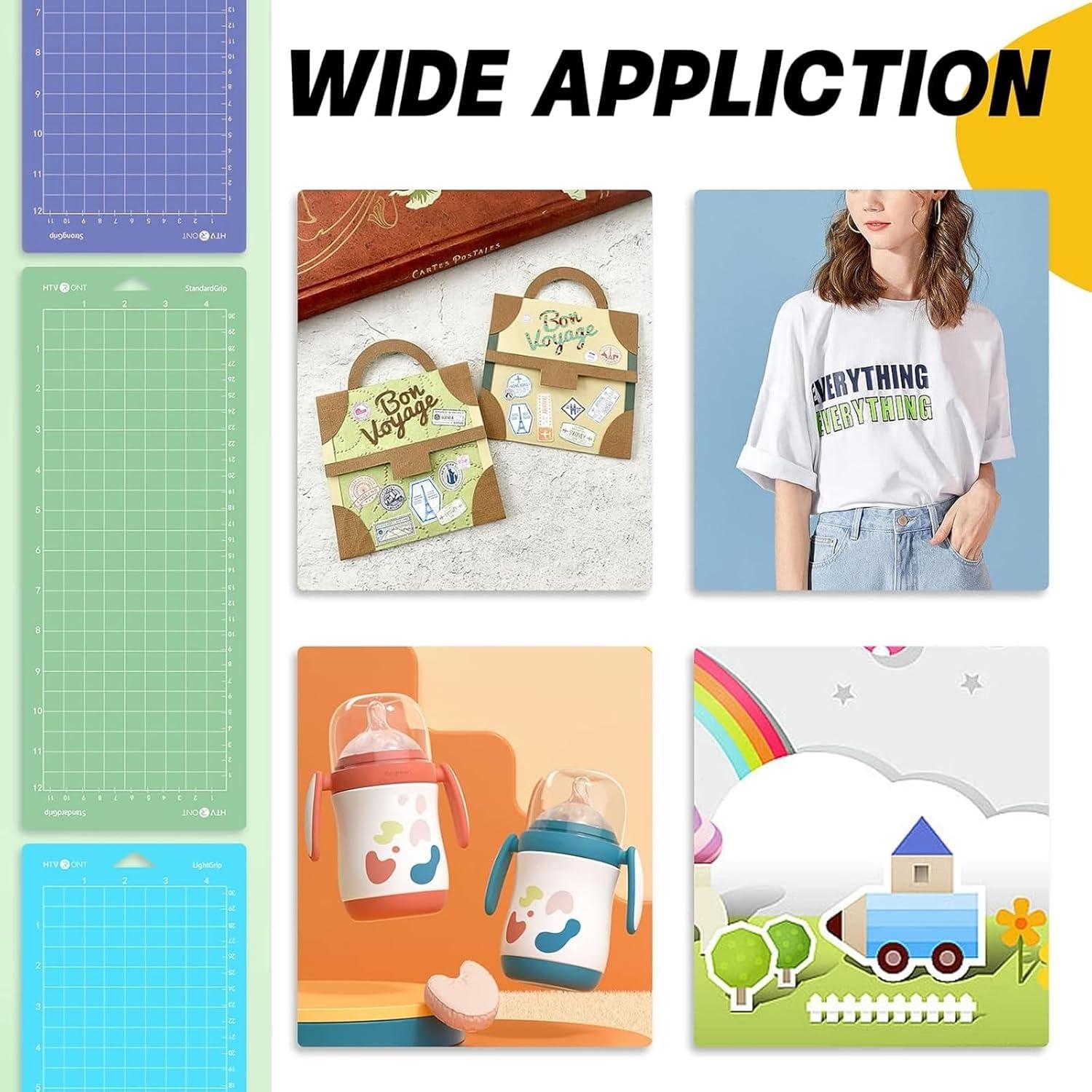 Alfombrillas de Corte HTVRONT para Cricut Joy - 6 Pcs 11.43x30.48cm y 11.43x16.51cm