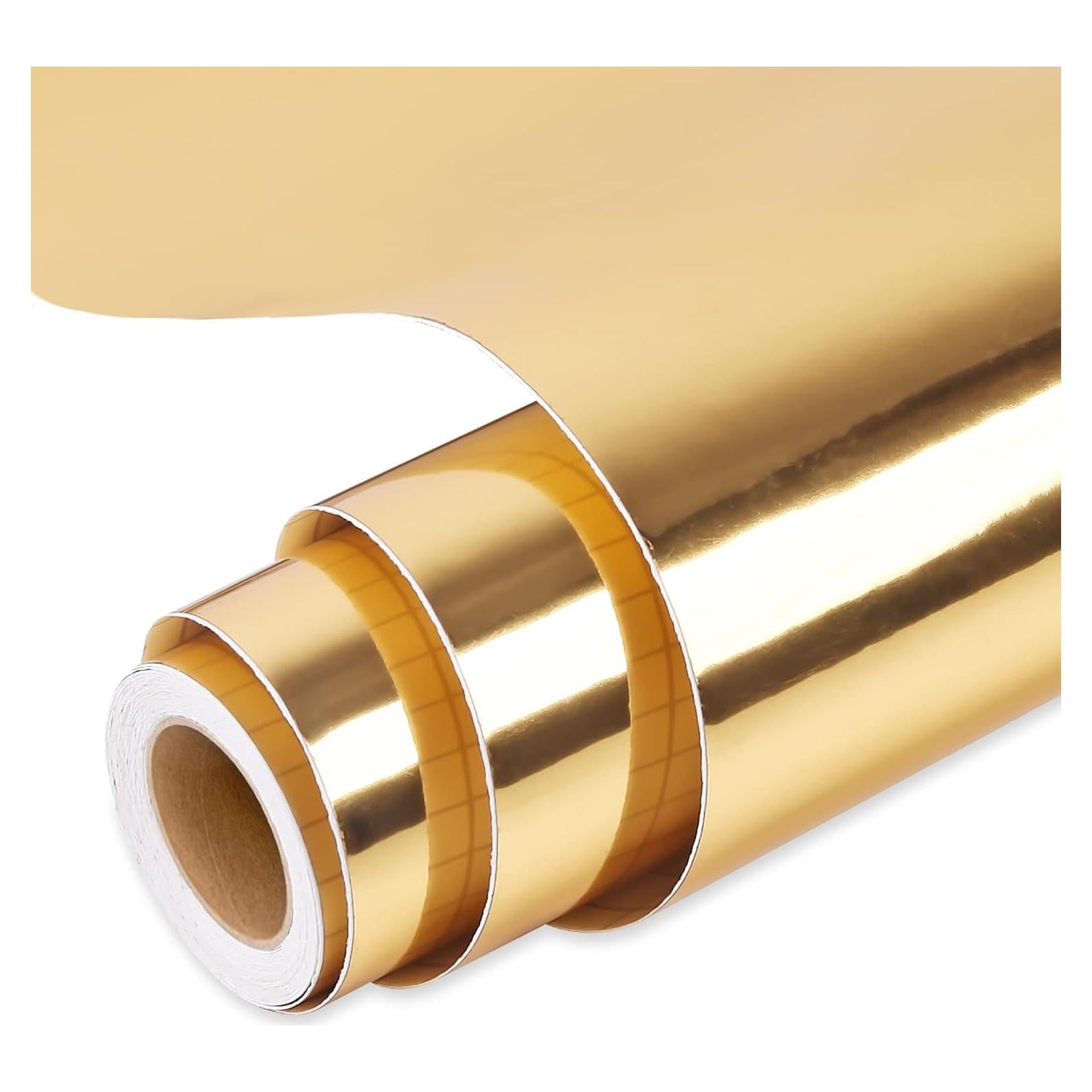 Vinilo Adhesivo Metálico Prime Vinyl Dorado Cromado 3.05 m