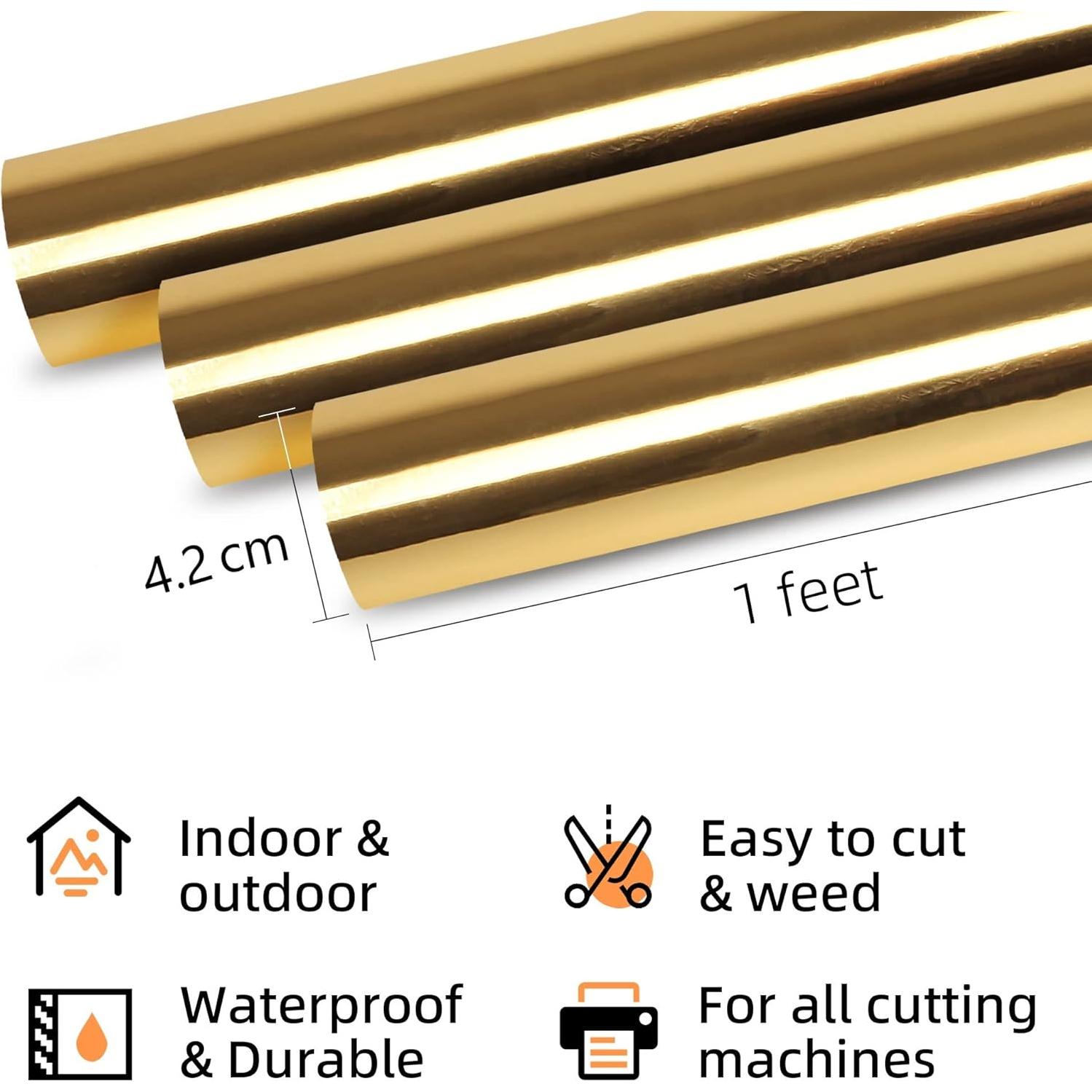 Vinilo Adhesivo Metálico Prime Vinyl Dorado Cromado 3.05 m