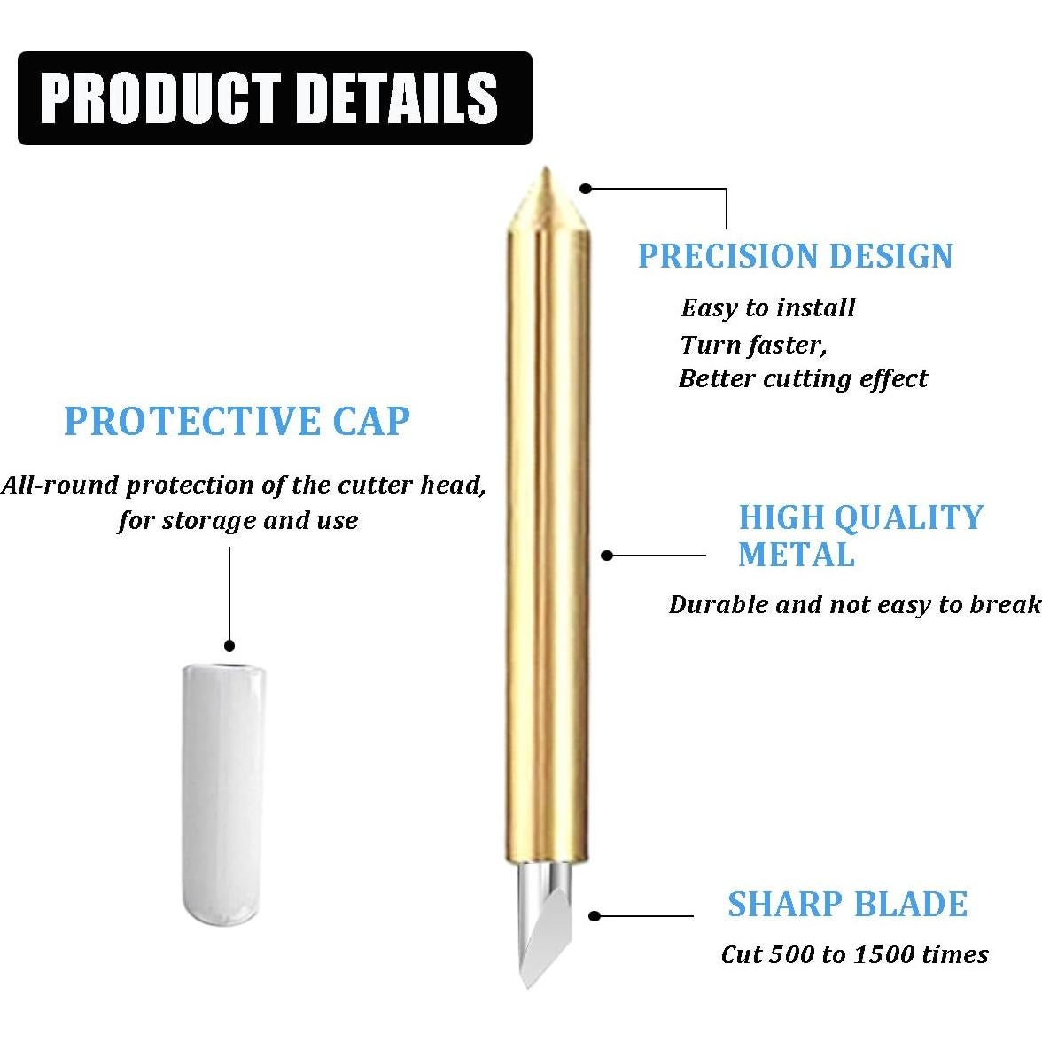 Juego de 20 Cuchillas de Punta Fina GAQWOK para Cricut