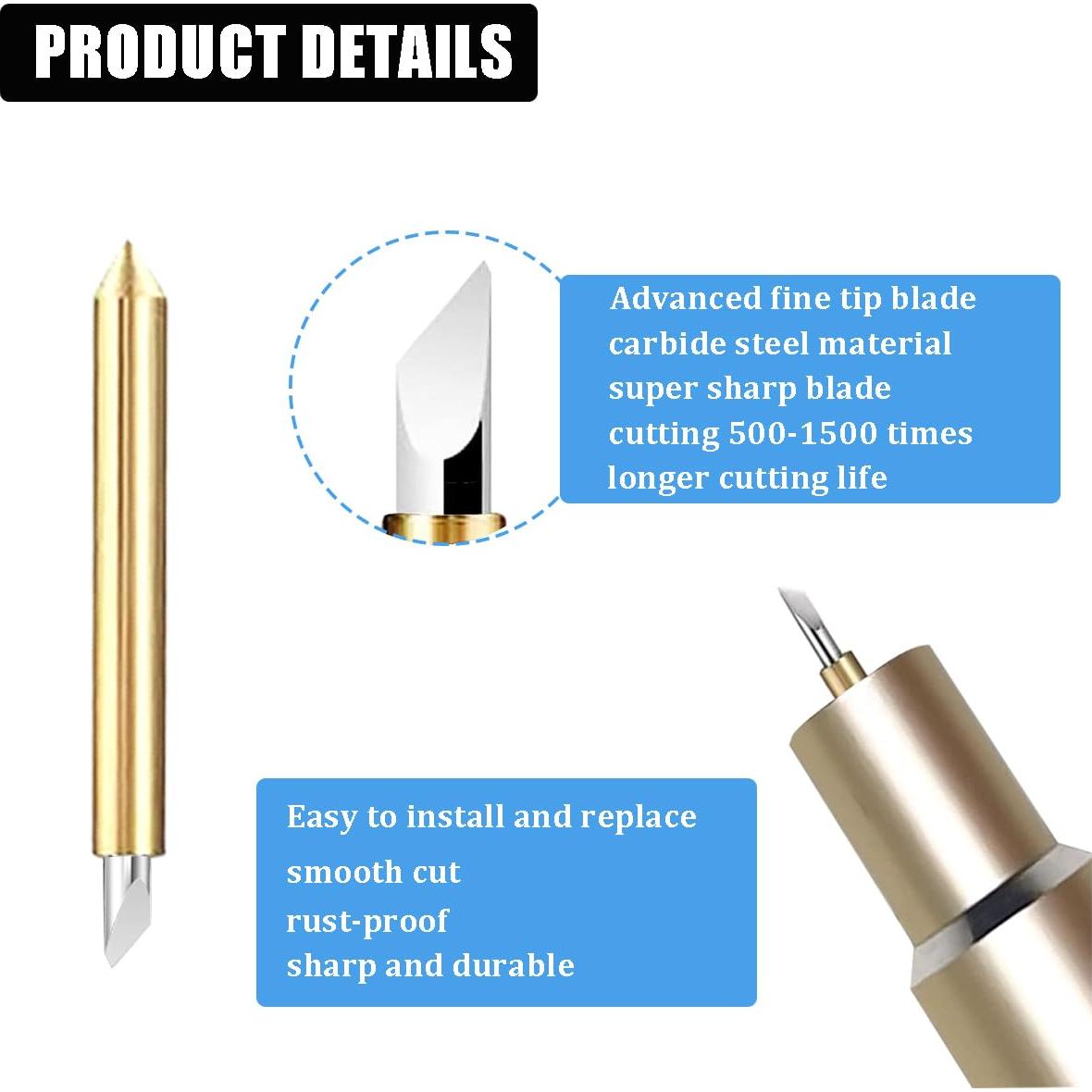 Juego de 20 Cuchillas de Punta Fina GAQWOK para Cricut