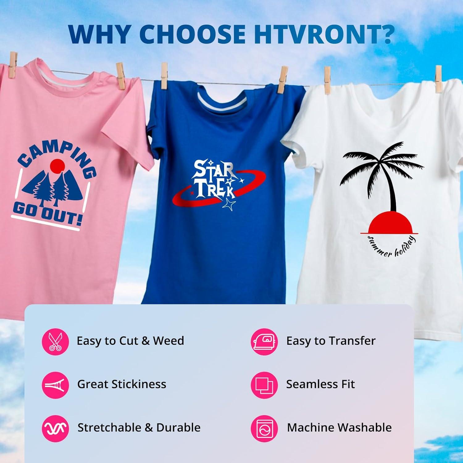 Vinilo de Transferencia de Calor HTVRONT Blanco 30.48cm x 12.19m