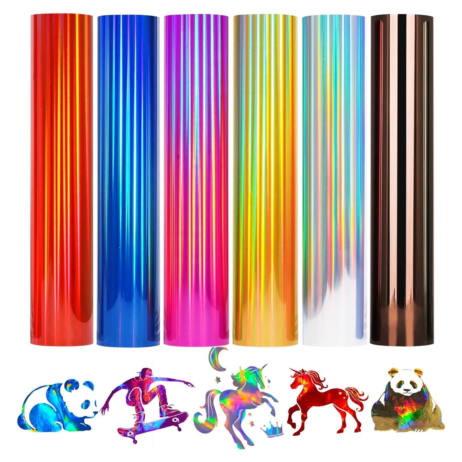 Vinilo de Transferencia de Calor Holográfico LUKGELYAM 6 Piezas