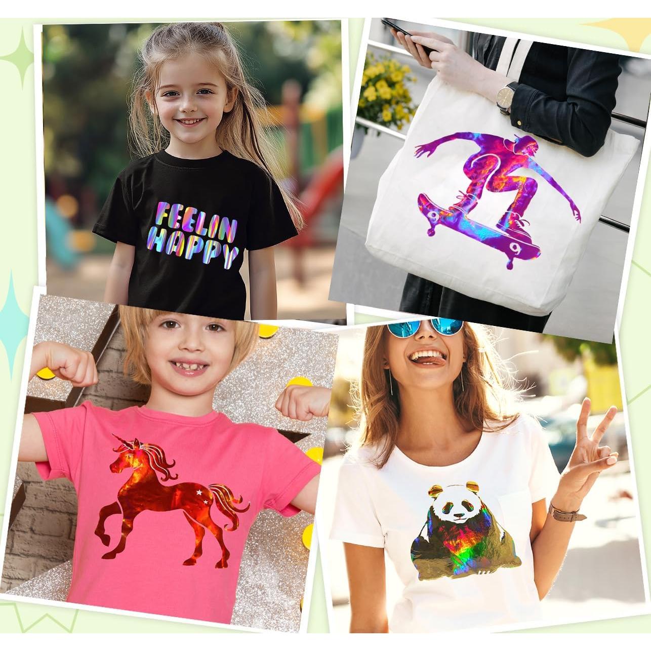 Vinilo de Transferencia de Calor Holográfico LUKGELYAM 6 Piezas