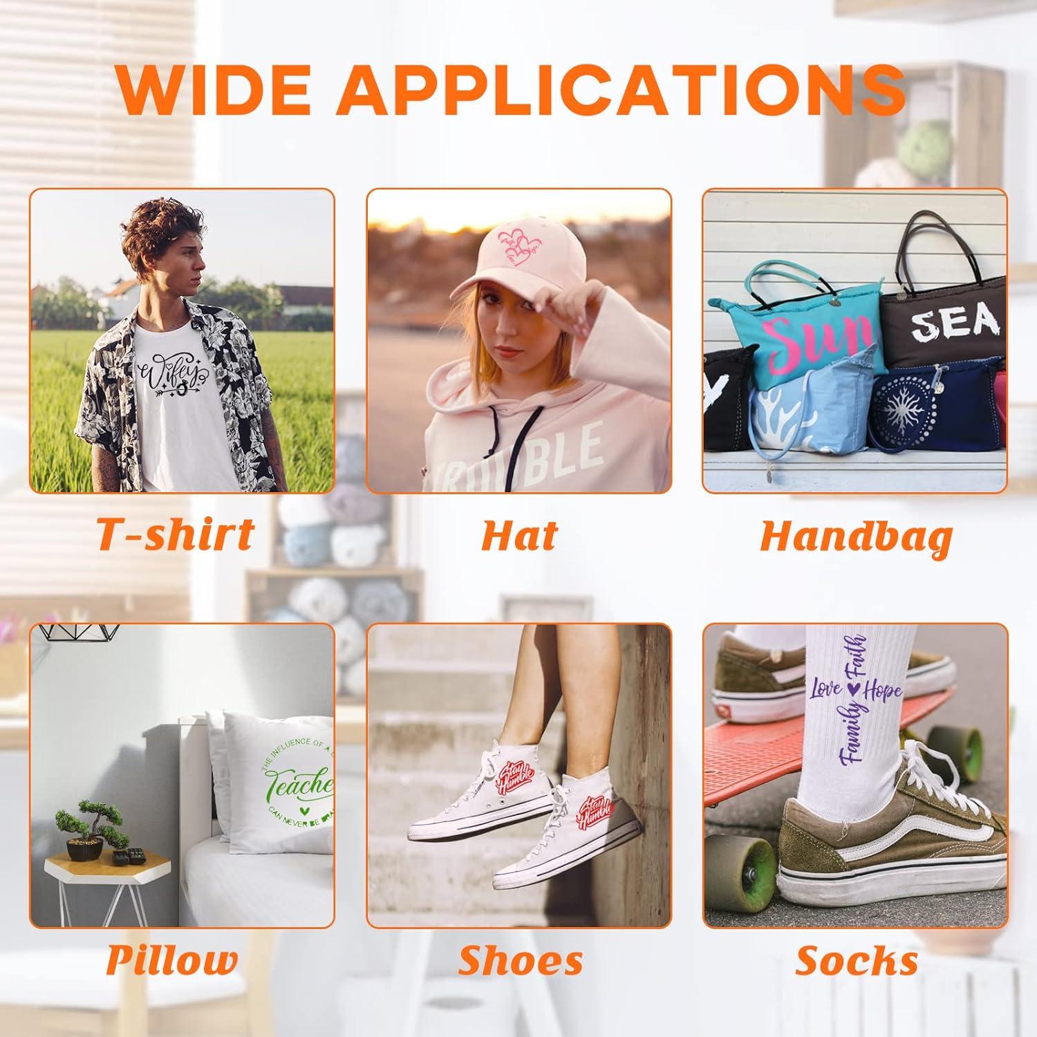 Paquete de Vinilo de Transferencia de Calor HTVRONT 20 Colores 30.48 x 91.44 cm