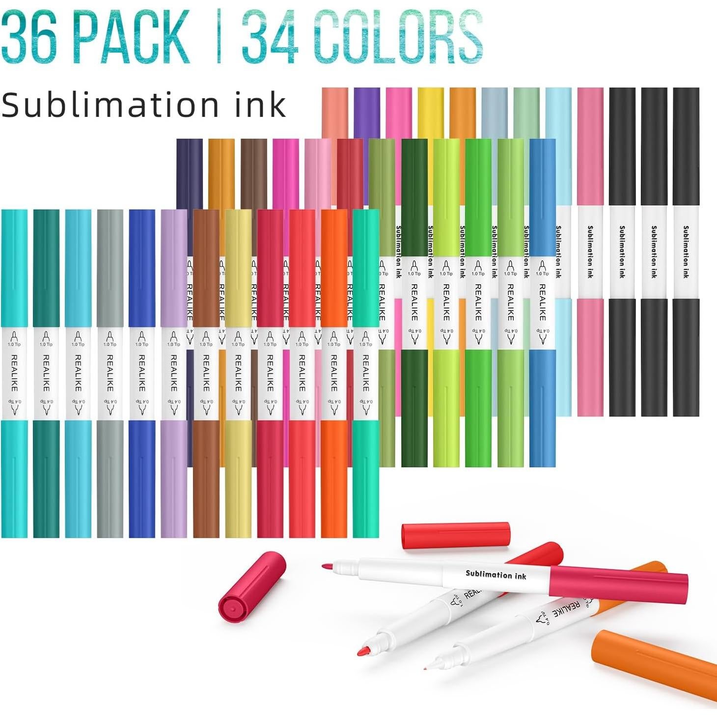 Marcadores Infusibles REALIKE Doble Punta 36 Pcs para Cricut